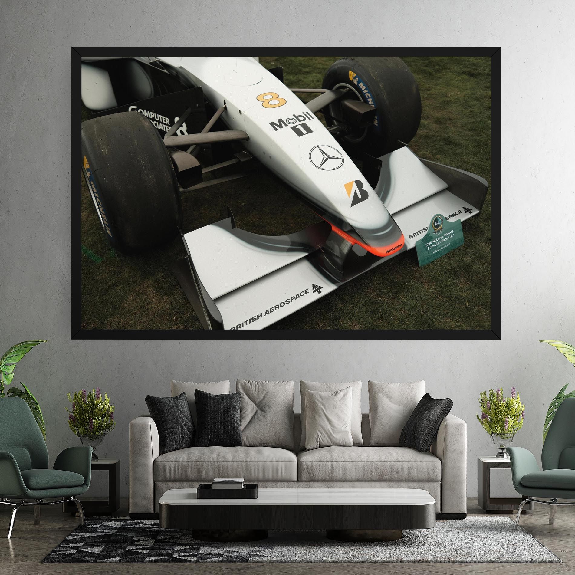White F1 Car mockup 7