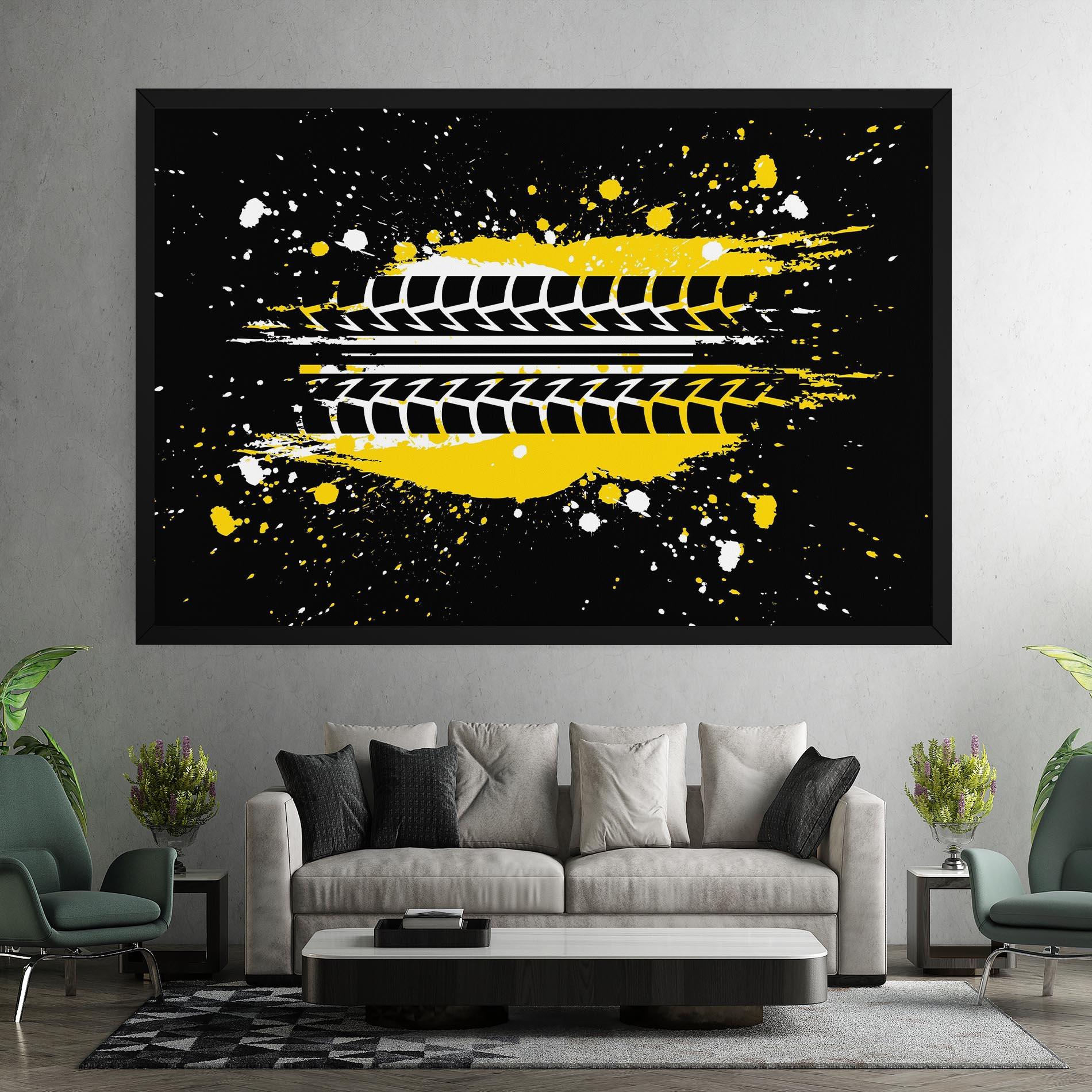 Leinwandbild Yellow Traces mockup 7