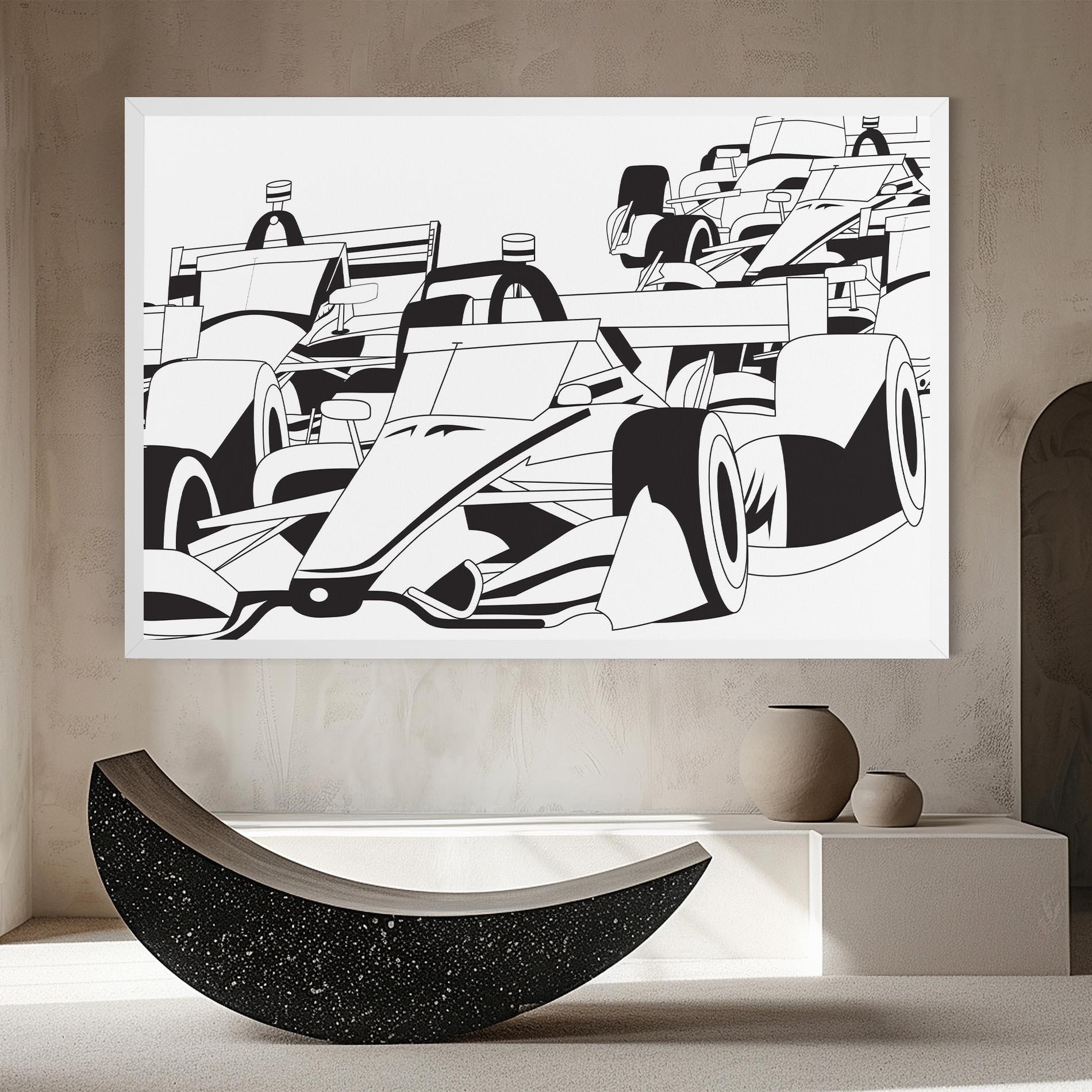 Leinwandbild Grand Prix Cars mockup 8