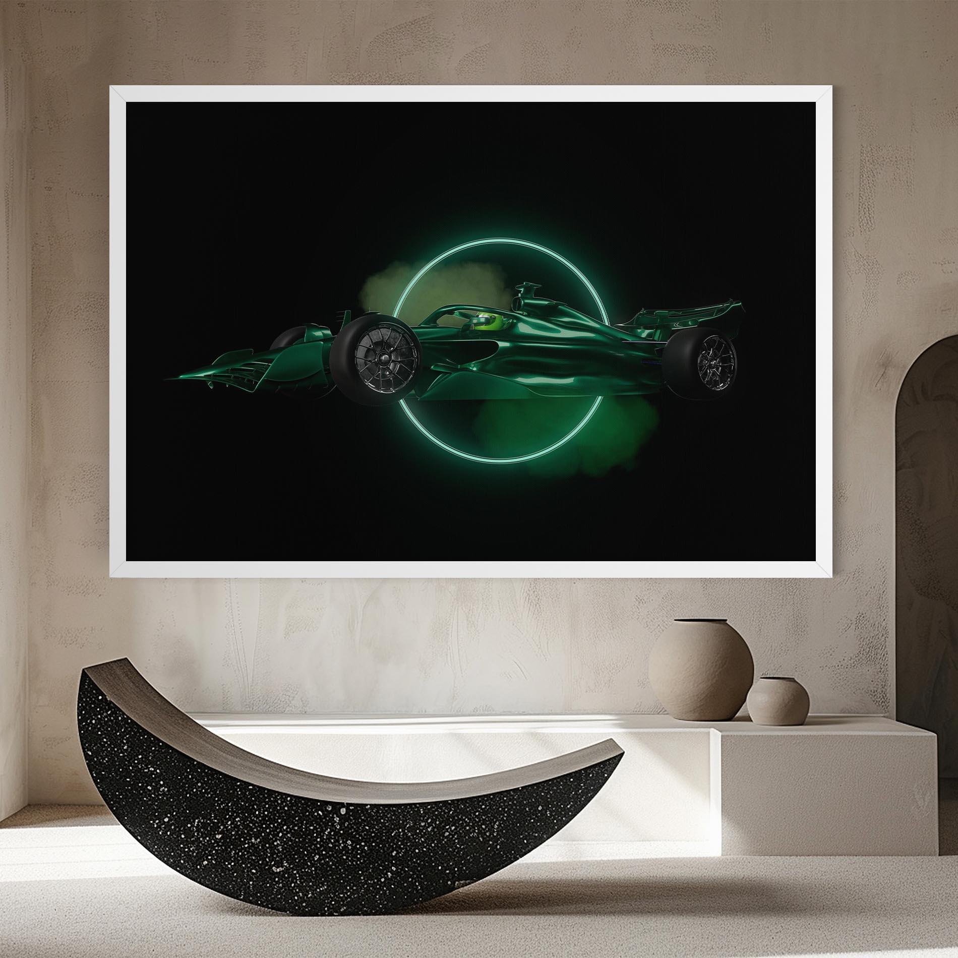 Leinwandbild Green Racing Car mockup 8