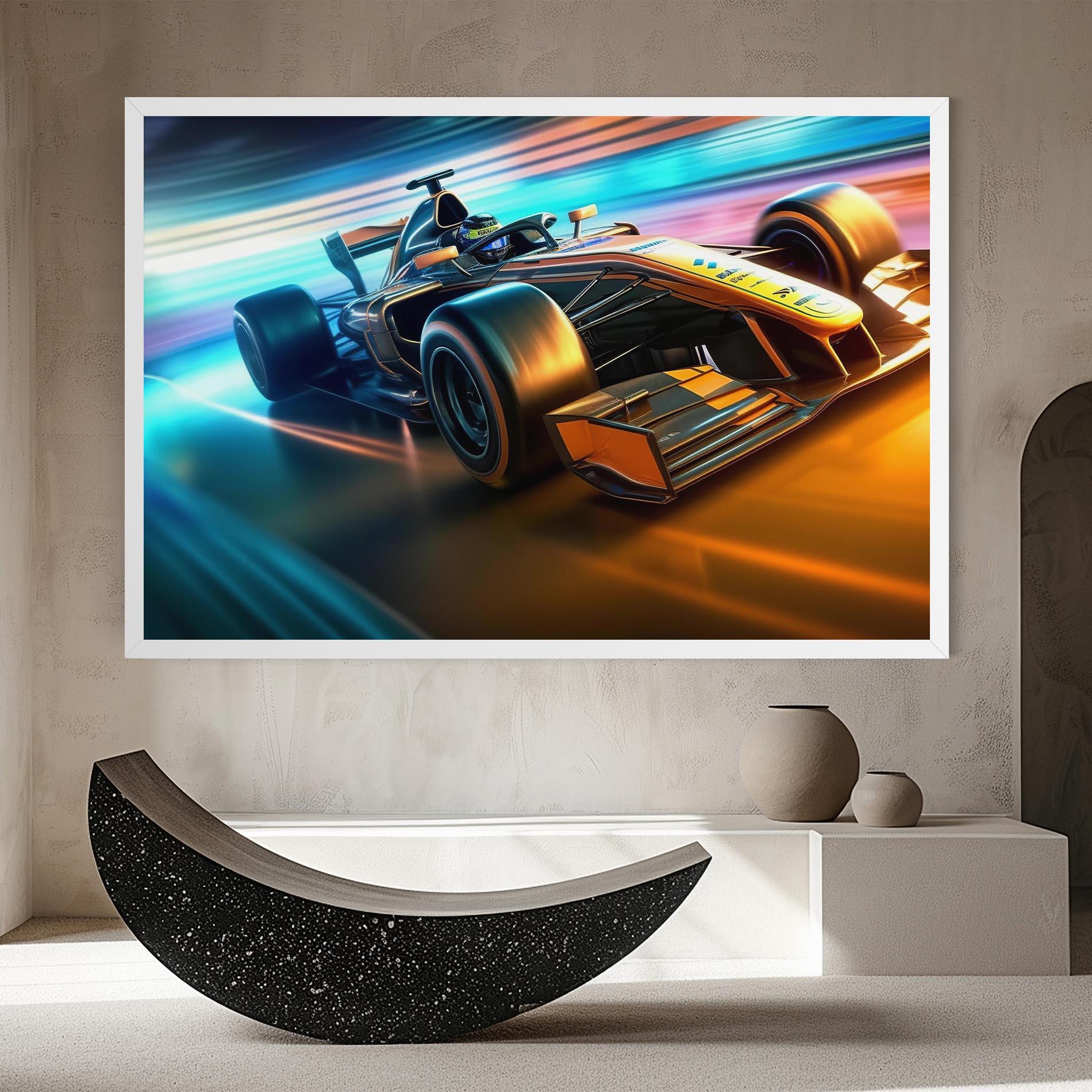 Leinwandbild Yellow Blue F1 mockup 8