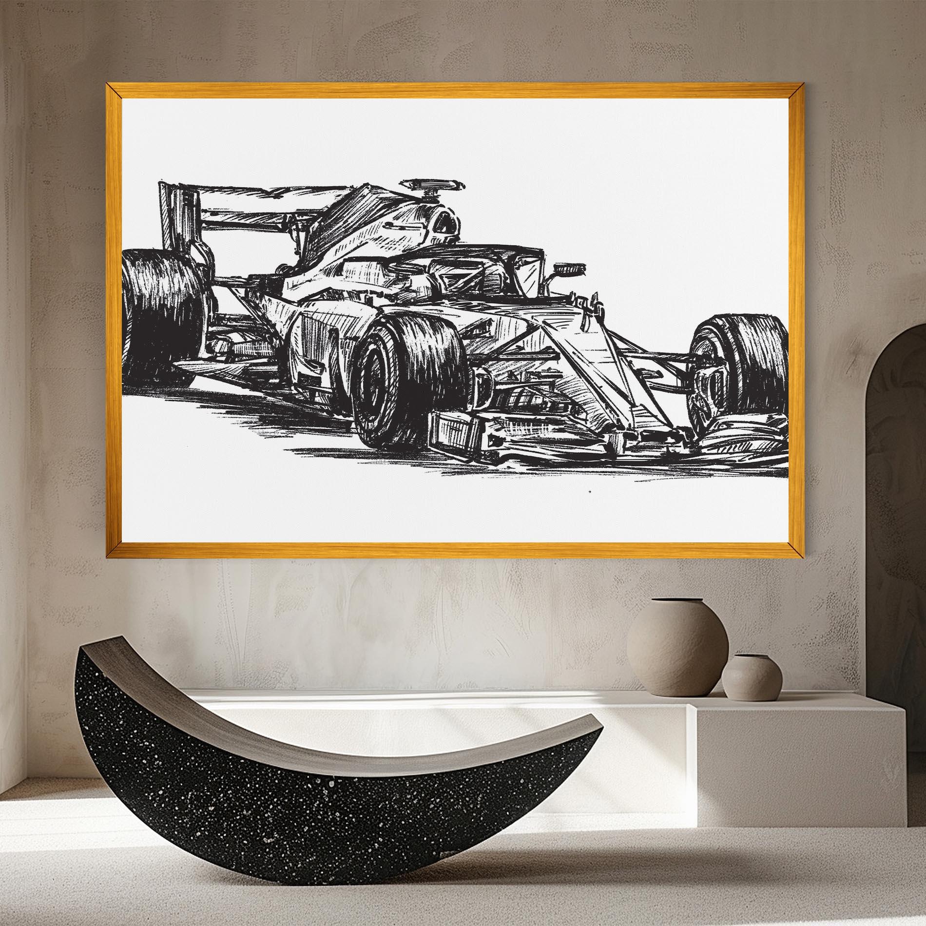 Leinwandbild Black Line F1 mockup 8