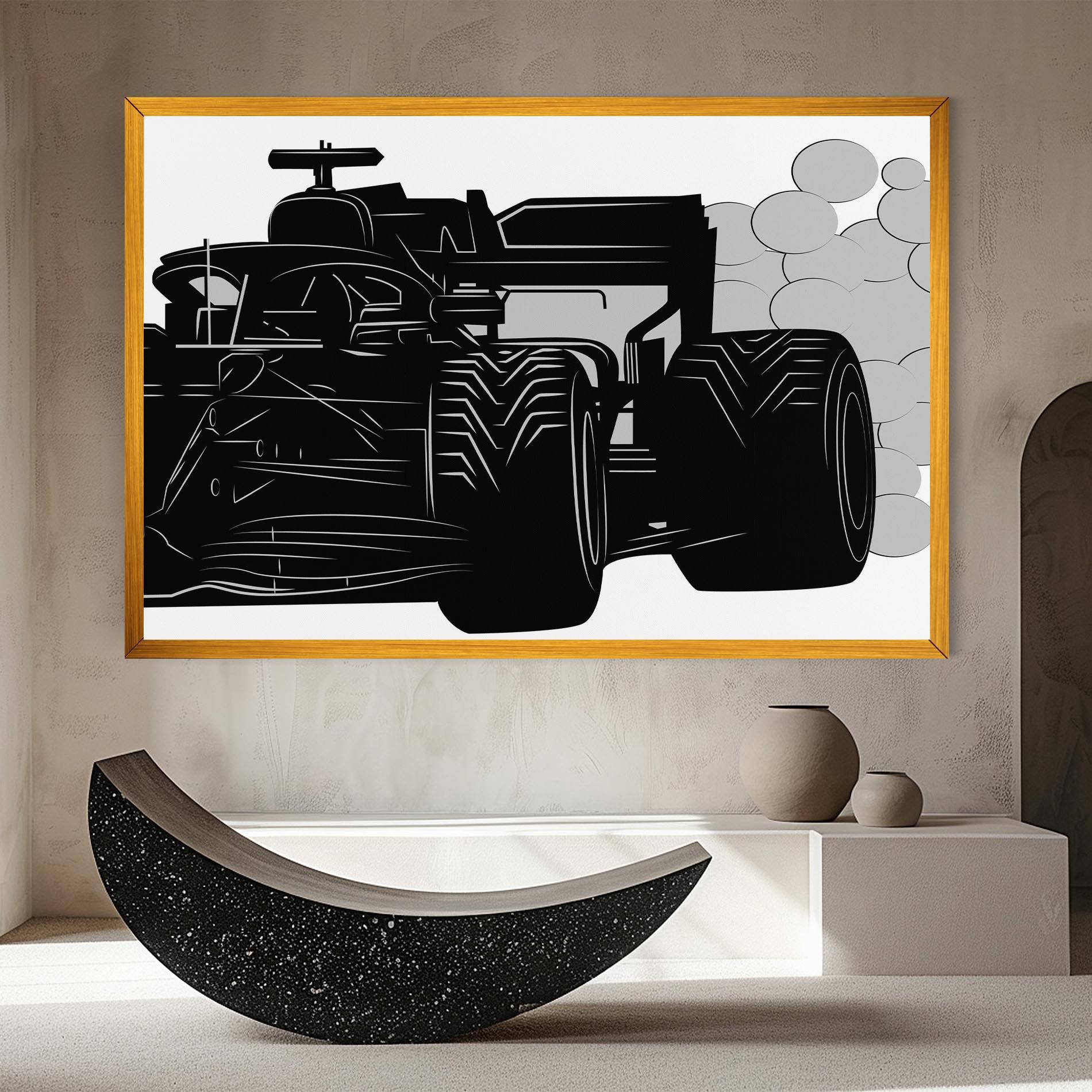 Leinwandbild Car F1 Smoke mockup 8