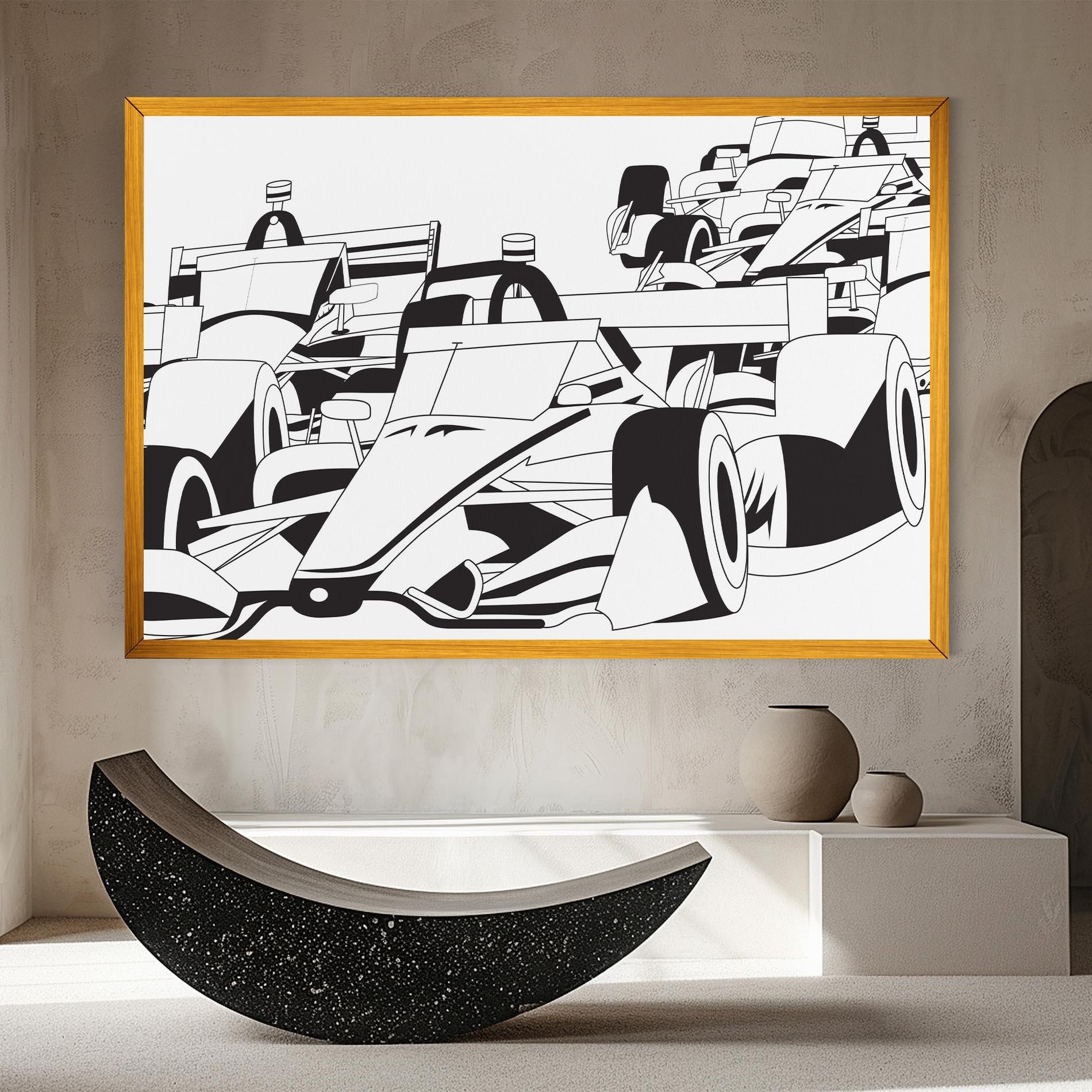 Leinwandbild Grand Prix Cars mockup 8