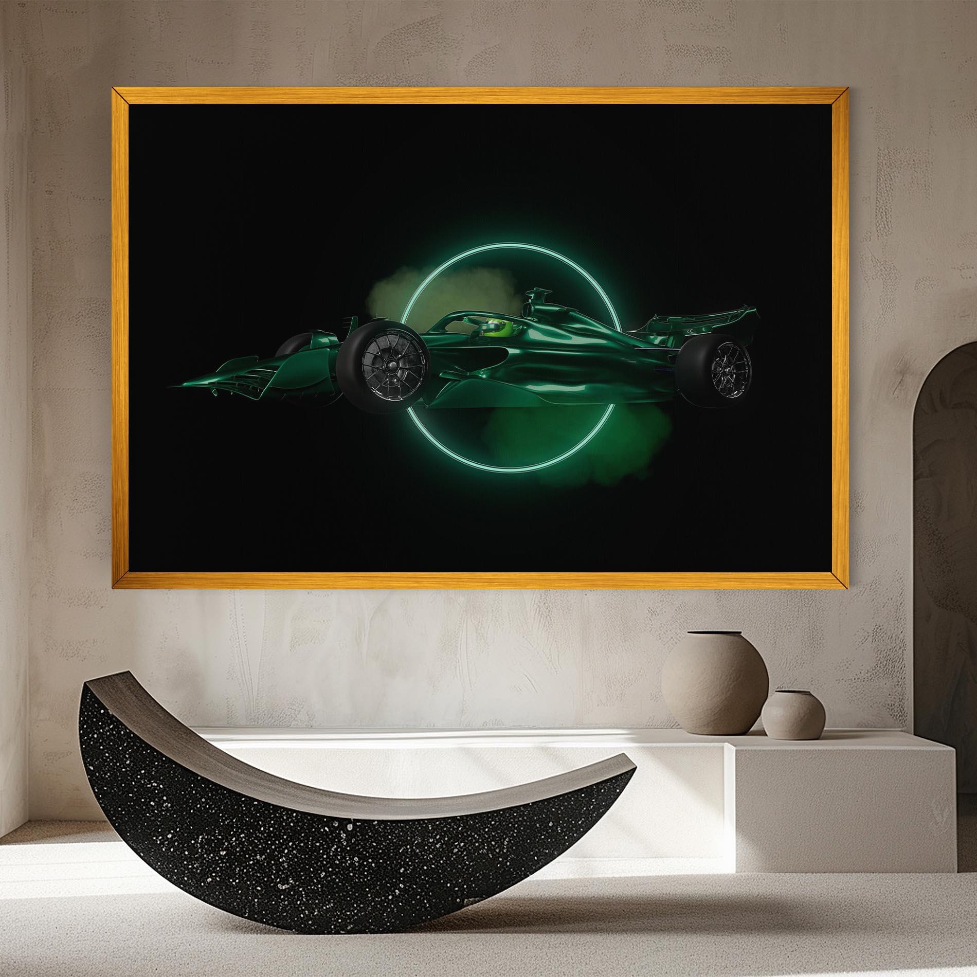 Leinwandbild Green Racing Car mockup 8
