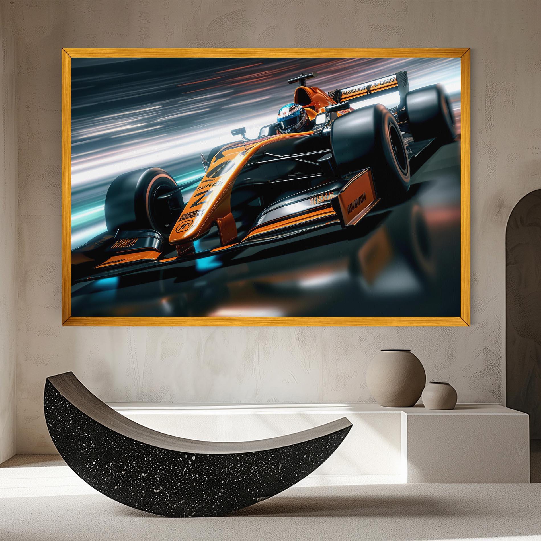 Leinwandbild Orange F1 Car mockup 8
