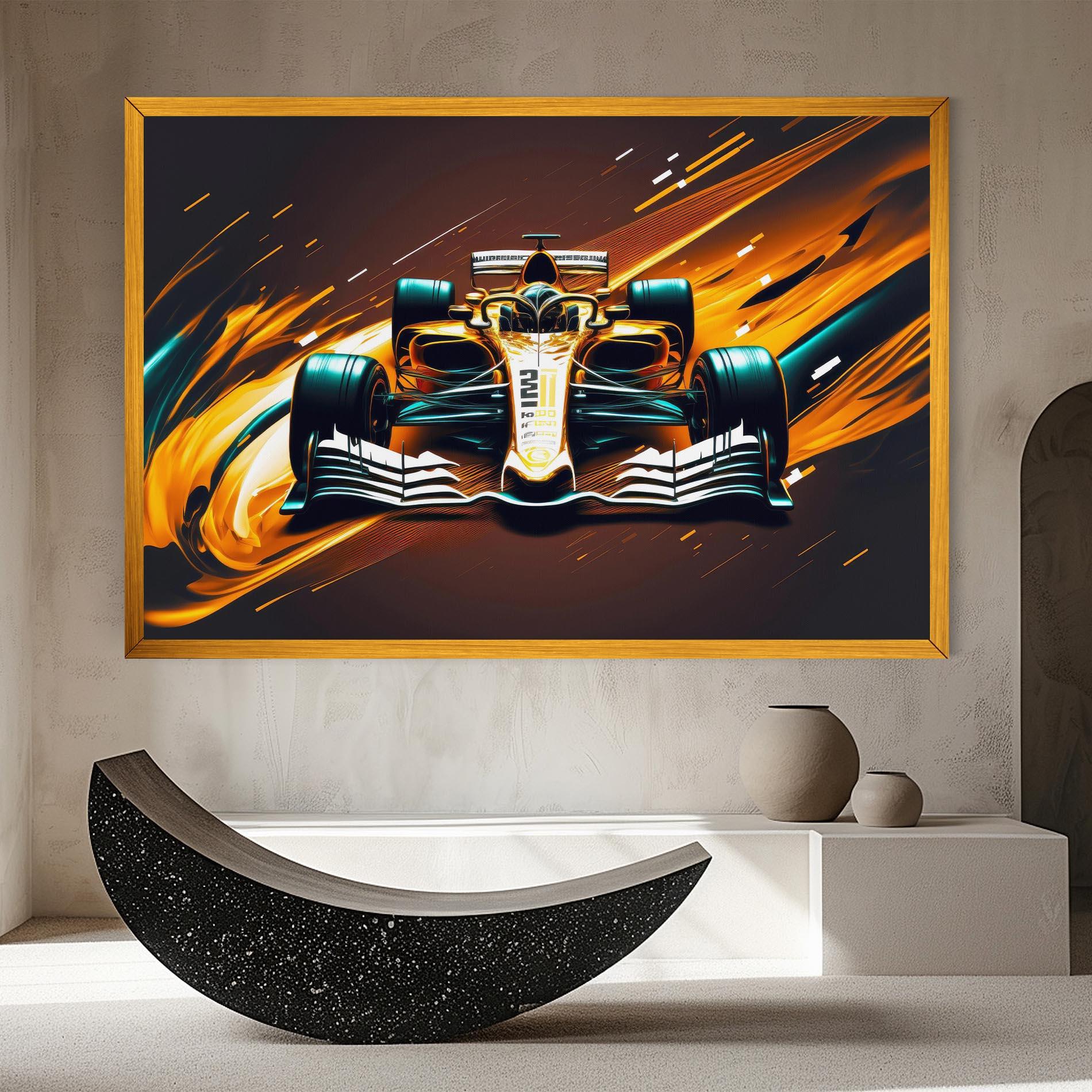 Leinwandbild Orange Racing Car mockup 8