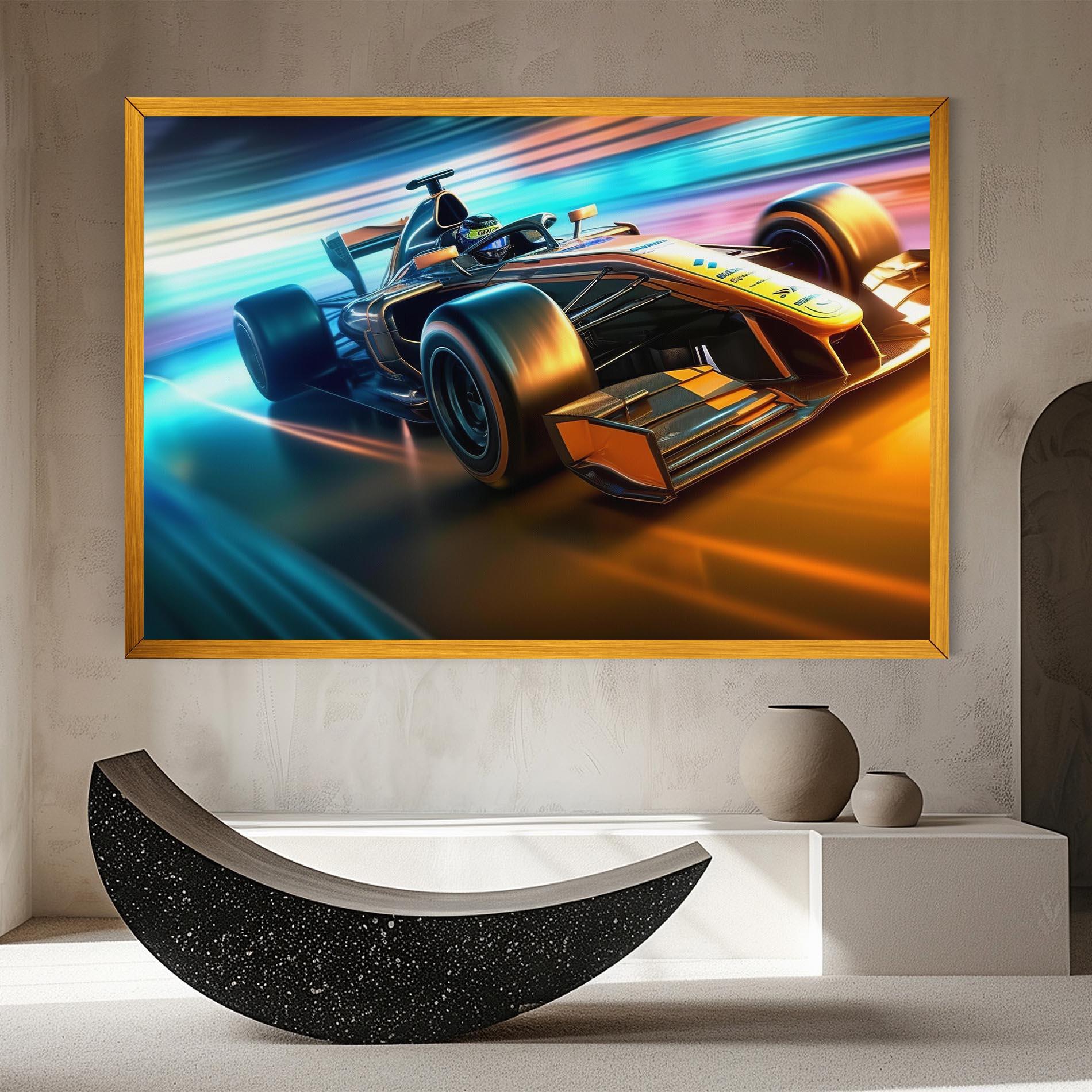 Leinwandbild Yellow Blue F1 mockup 8
