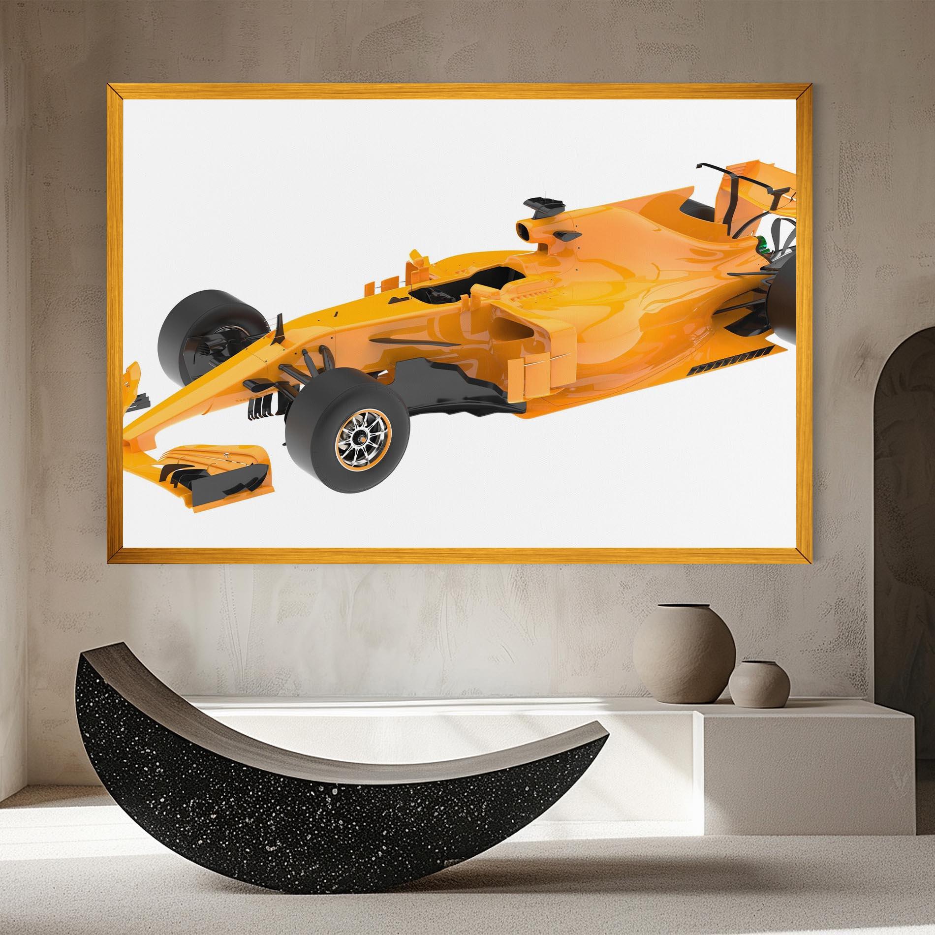 Leinwandbild Yellow F1 Toy mockup 8
