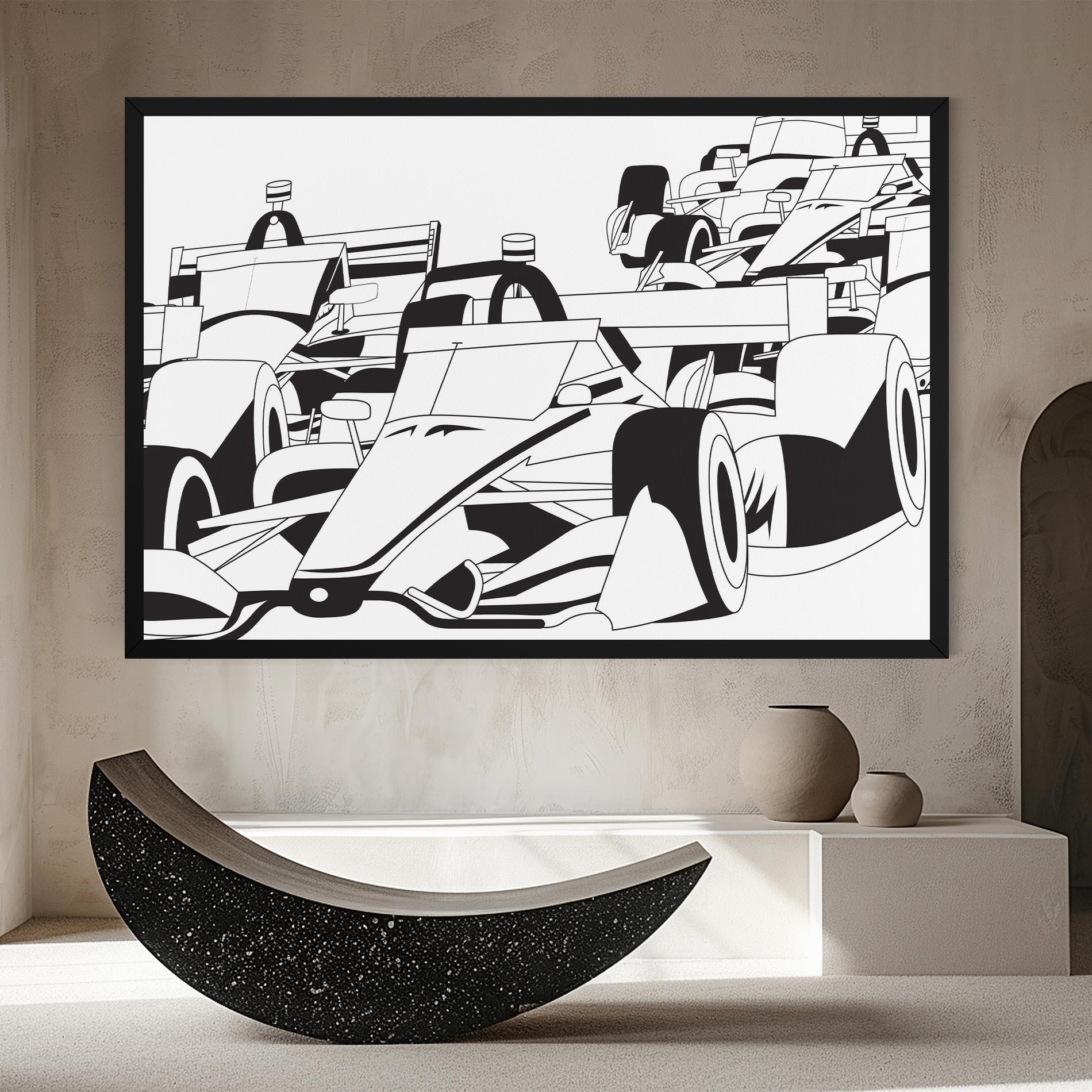 Leinwandbild Grand Prix Cars mockup 8