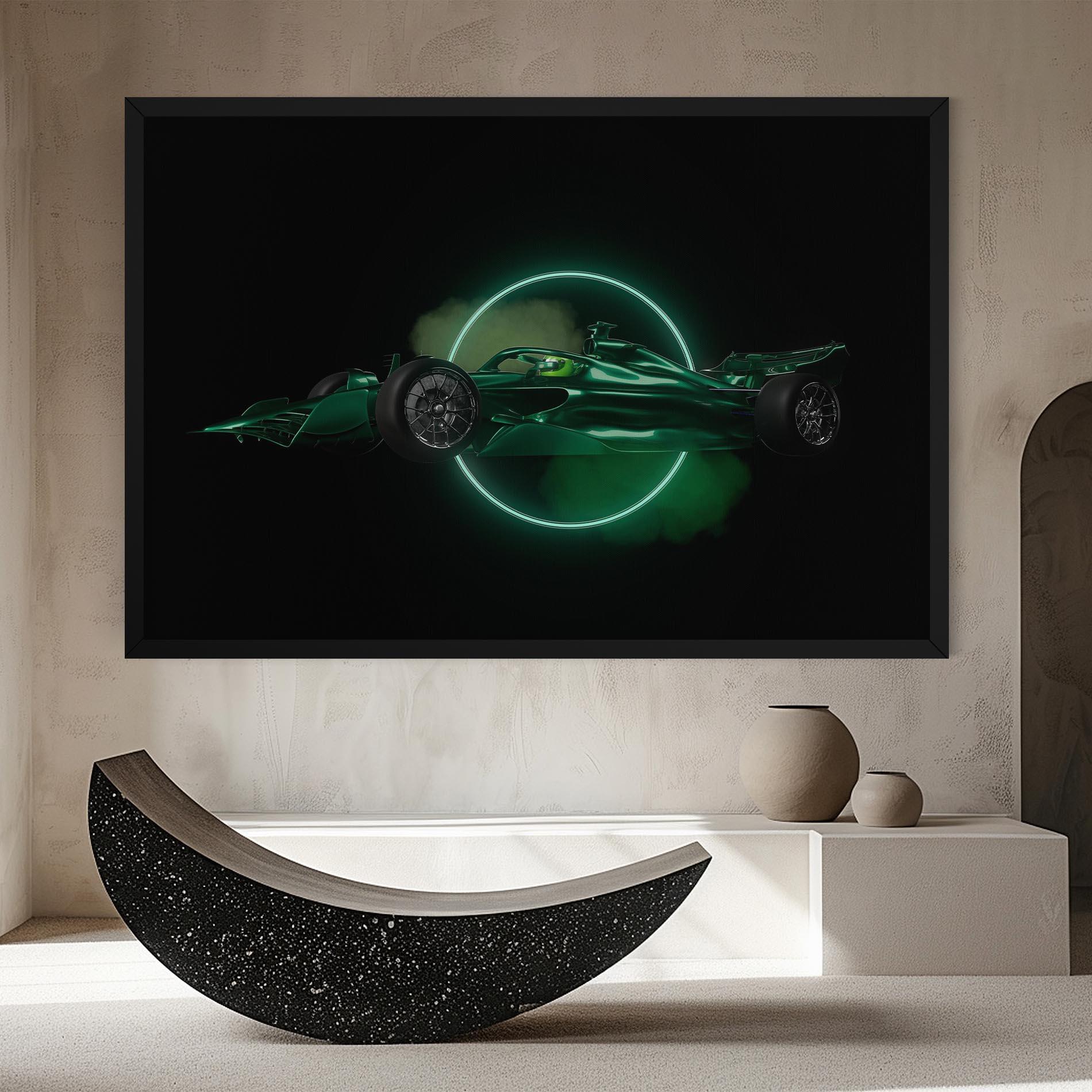Leinwandbild Green Racing Car mockup 8
