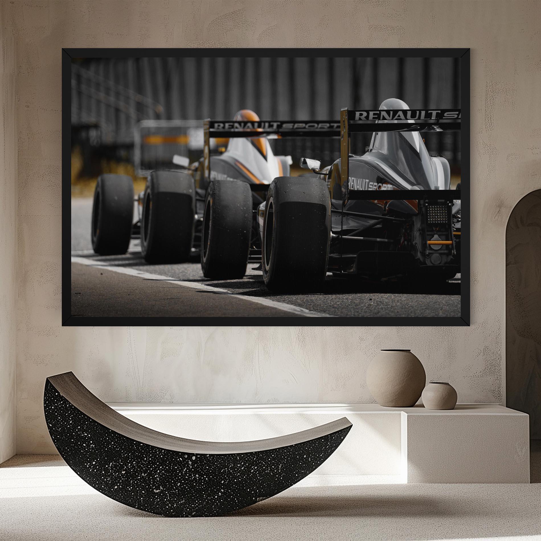 Leinwandbild Grey F1 Cars mockup 8