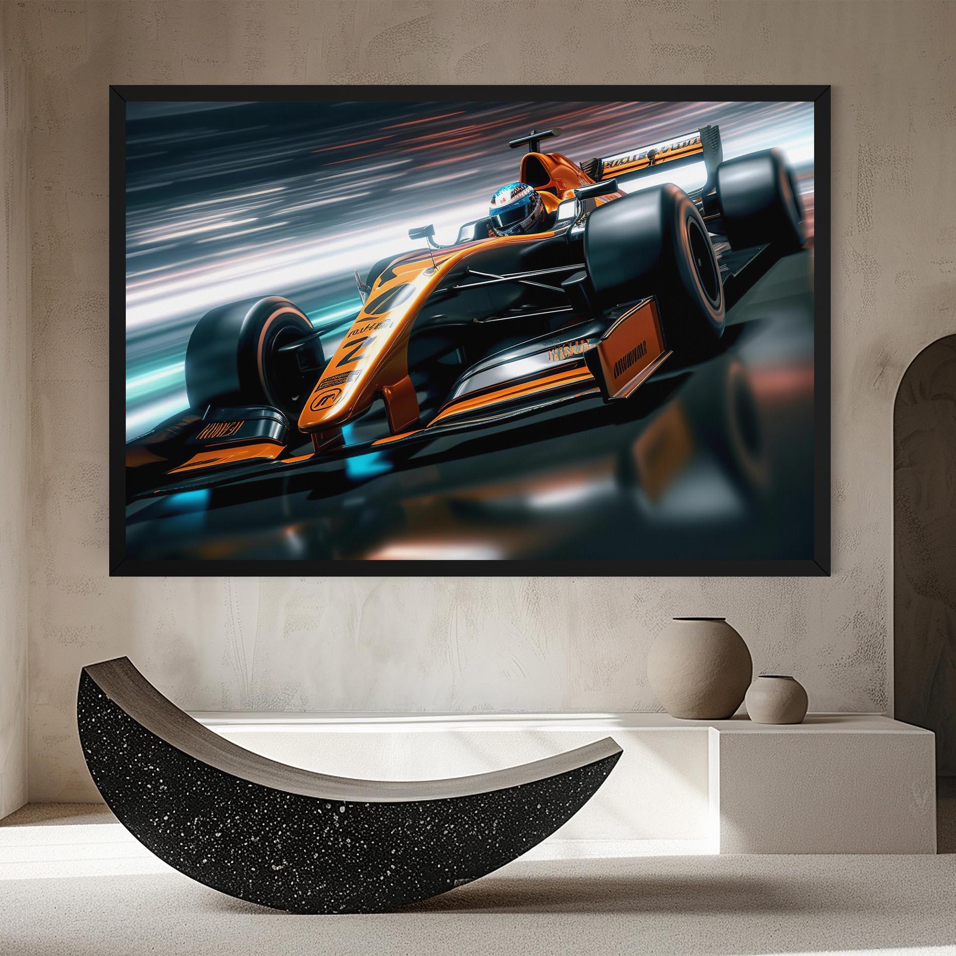 Leinwandbild Orange F1 Car mockup 8