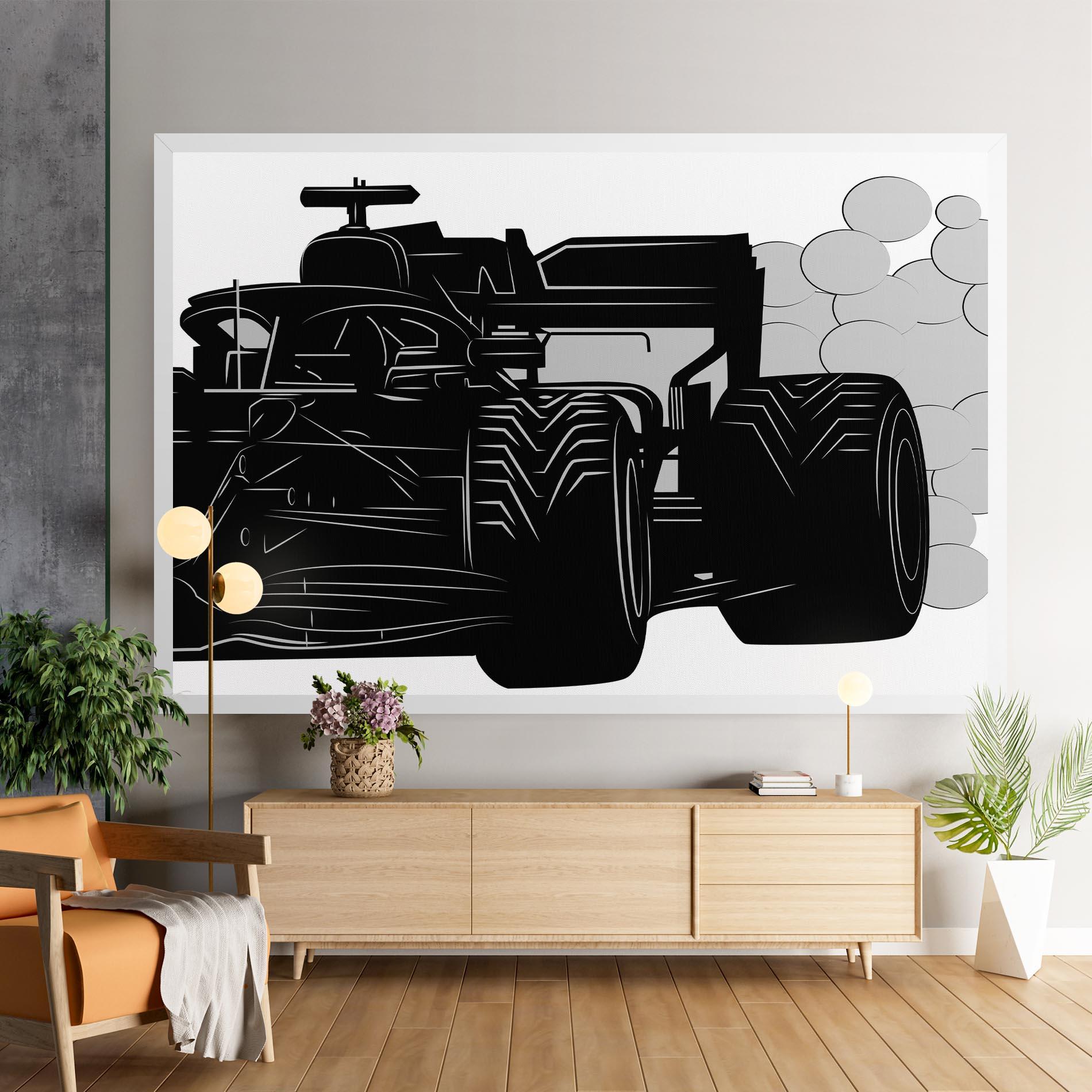 Leinwandbild Car F1 Smoke mockup 9