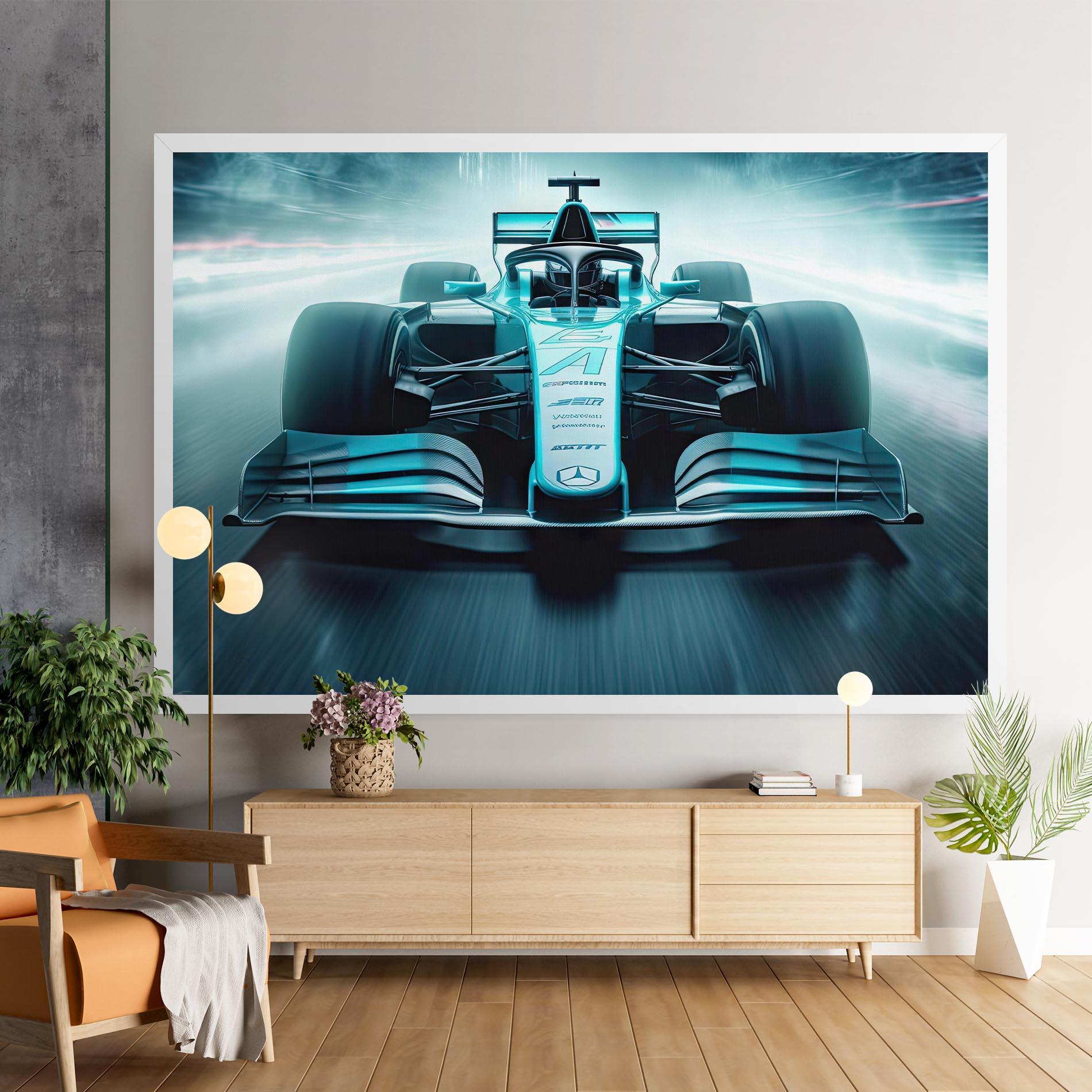 Leinwandbild F1 Smoke Cars mockup 9