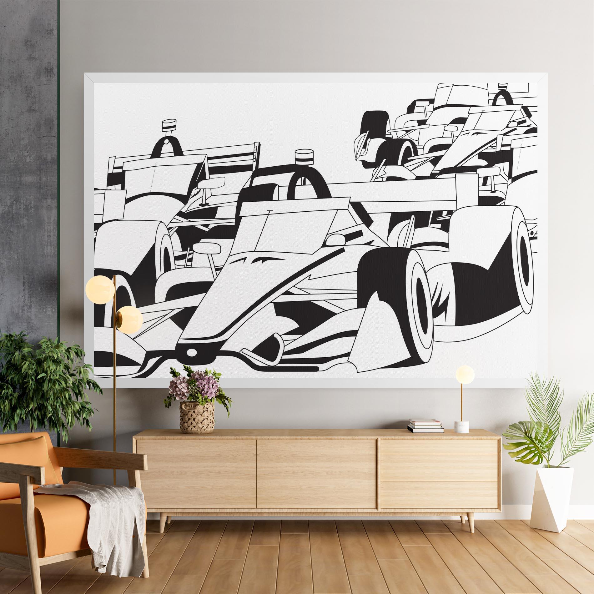 Leinwandbild Grand Prix Cars mockup 9