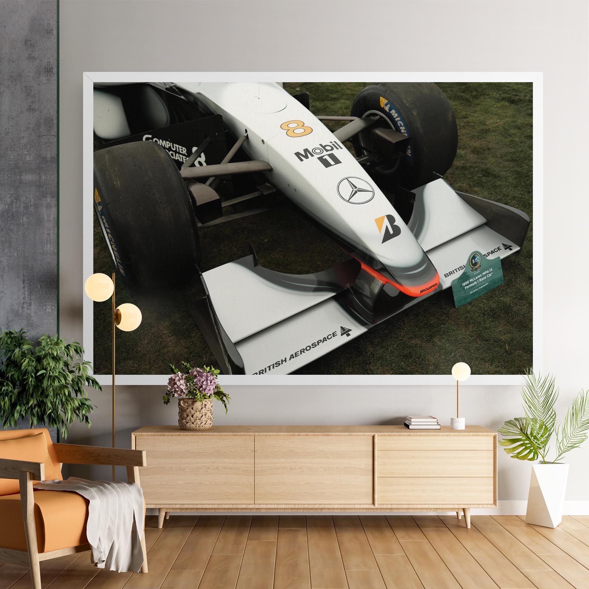 White F1 Car mockup 9