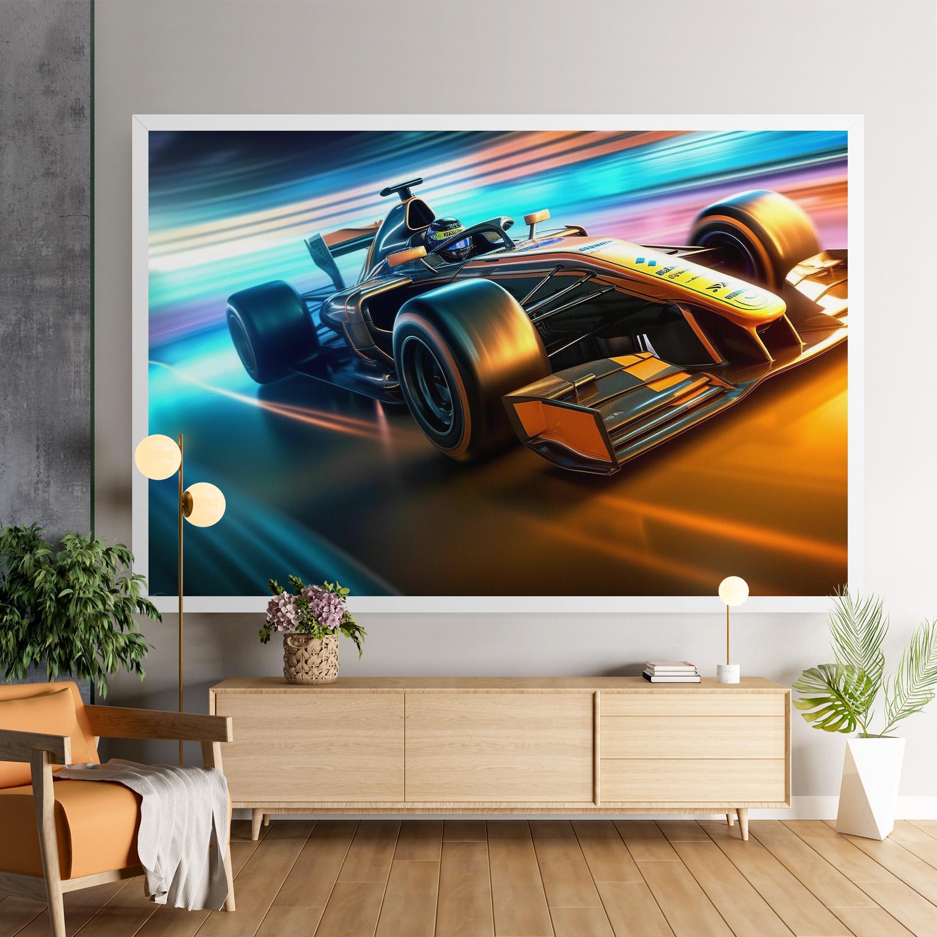 Leinwandbild Yellow Blue F1 mockup 9