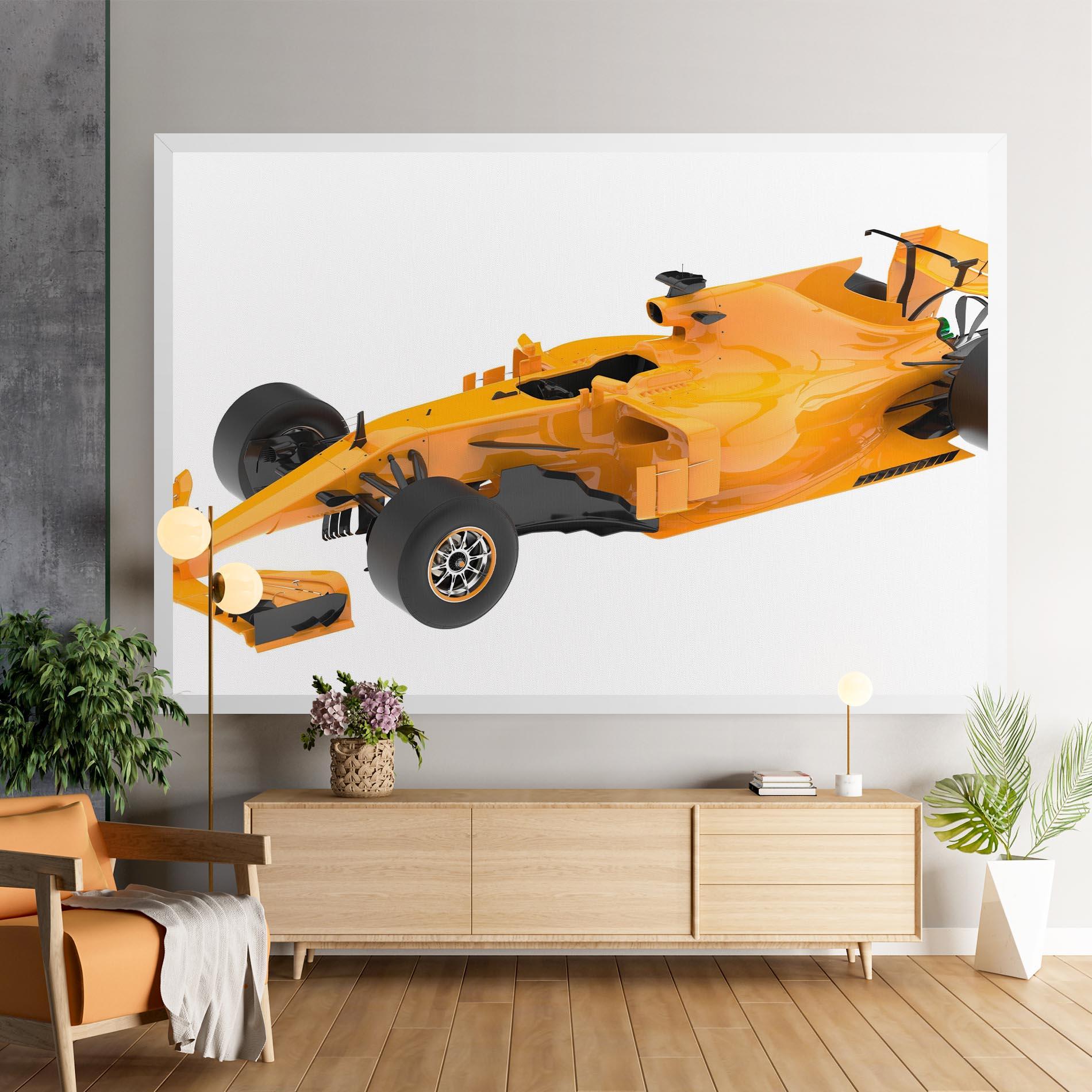 Leinwandbild Yellow F1 Toy mockup 9