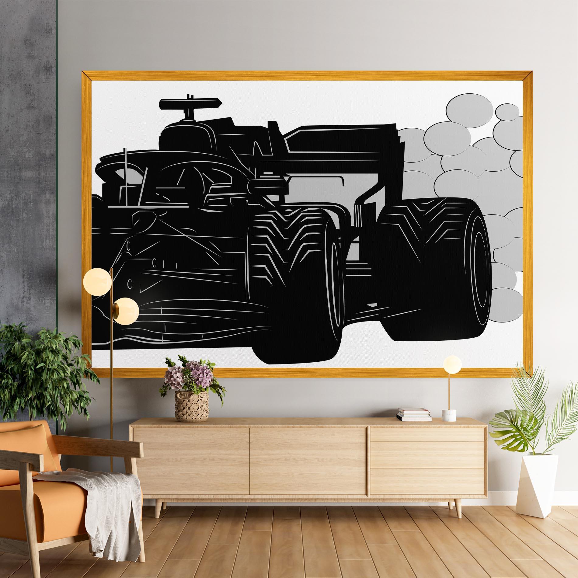 Leinwandbild Car F1 Smoke mockup 9