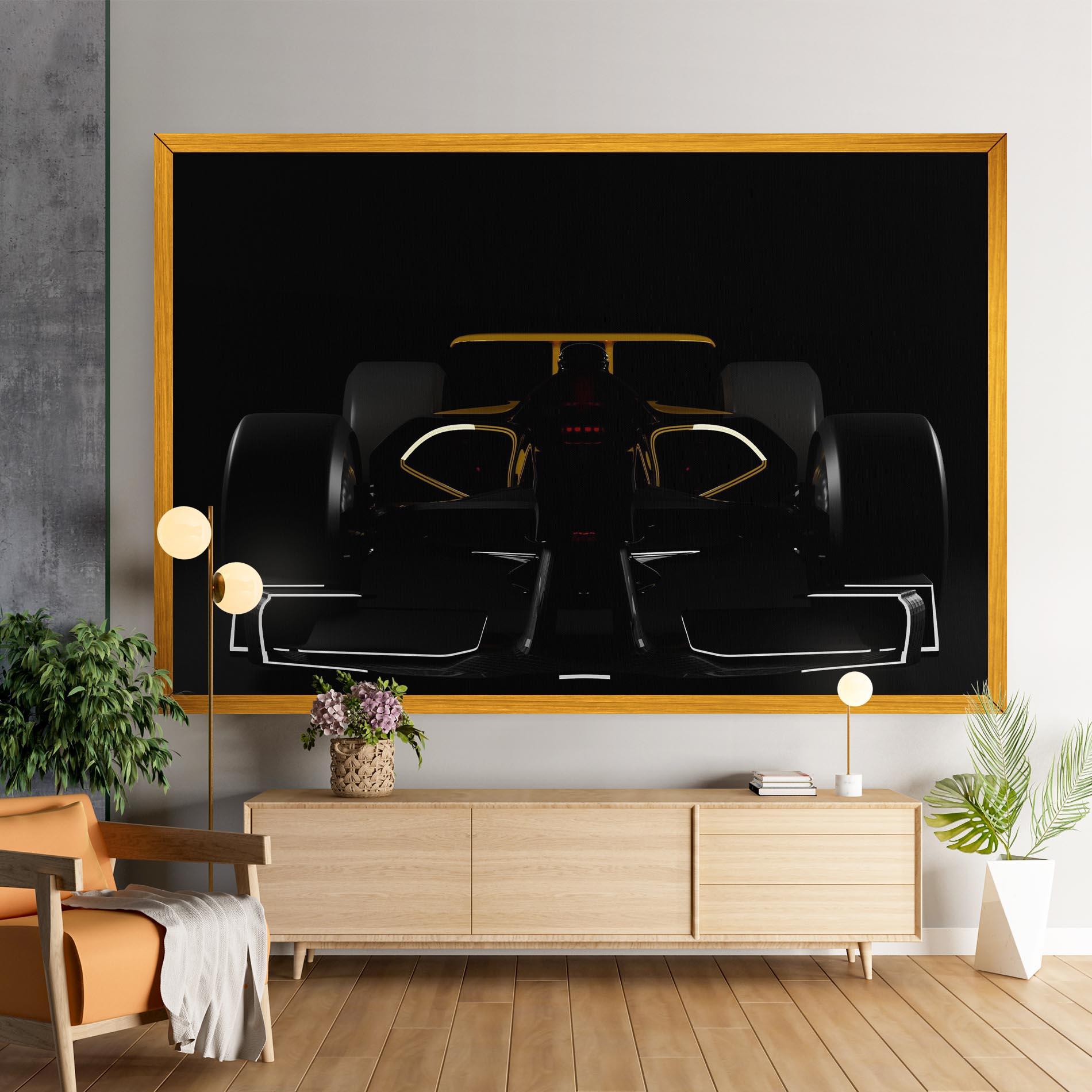 Leinwandbild Dark F1 Car mockup 9