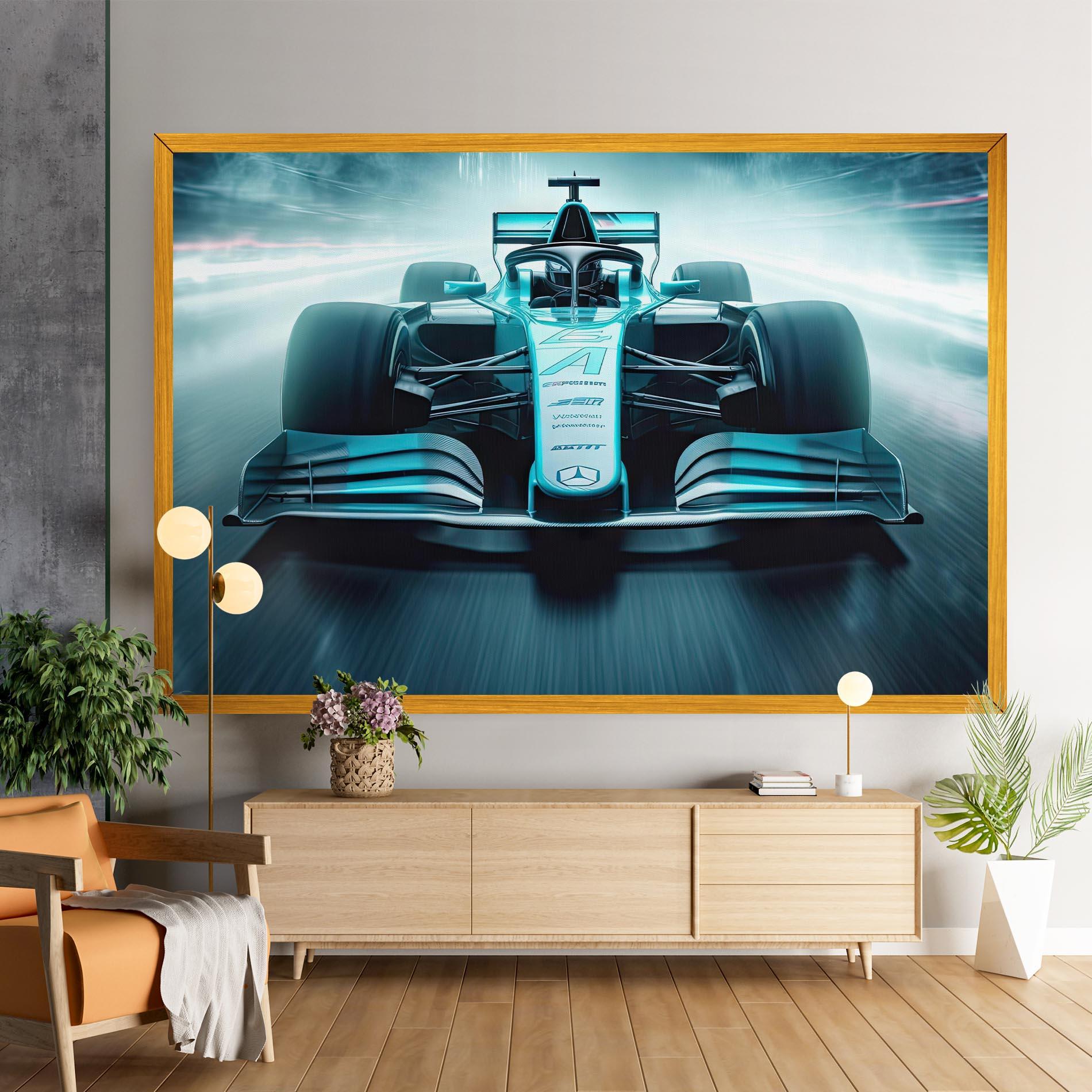 Leinwandbild F1 Smoke Cars mockup 9