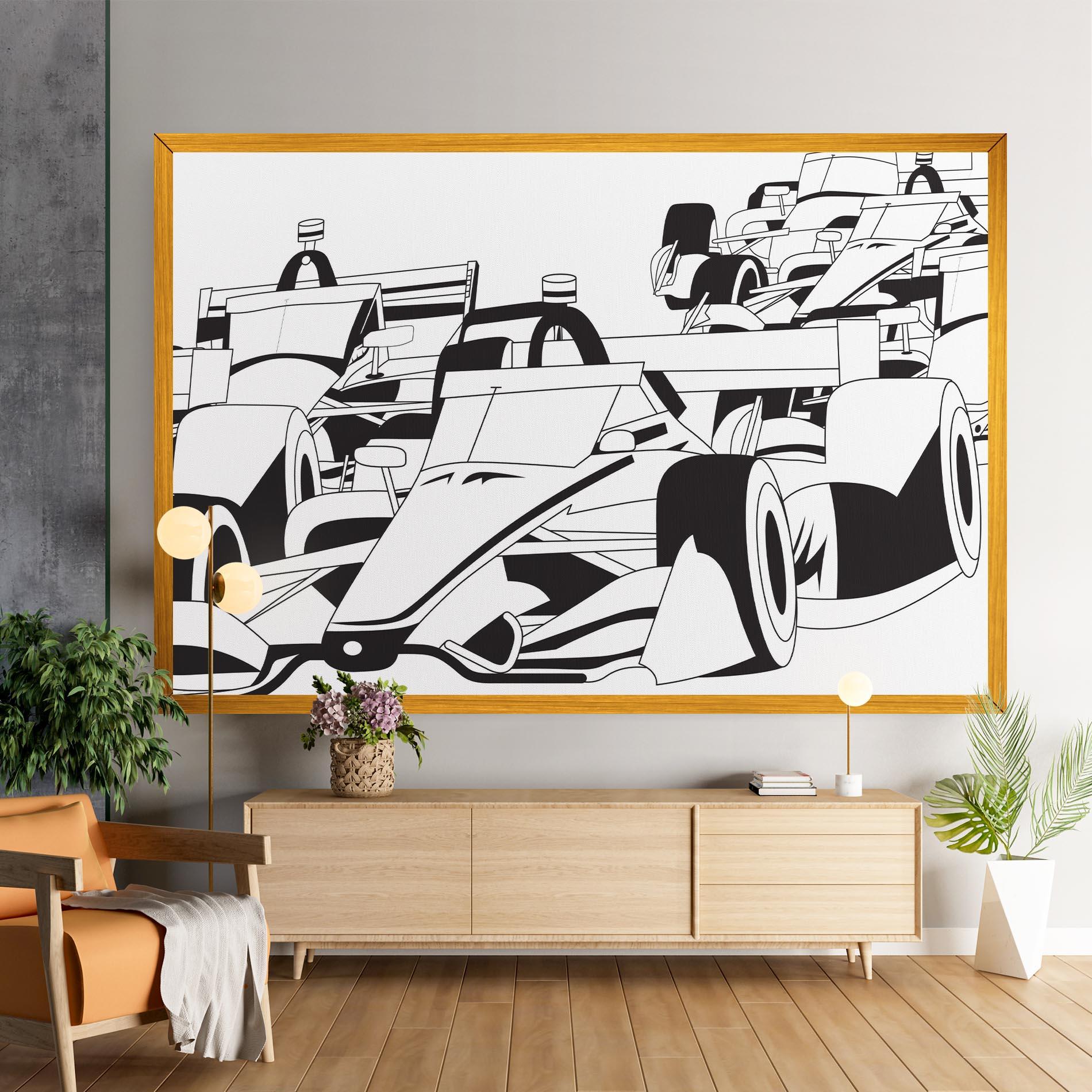 Leinwandbild Grand Prix Cars mockup 9