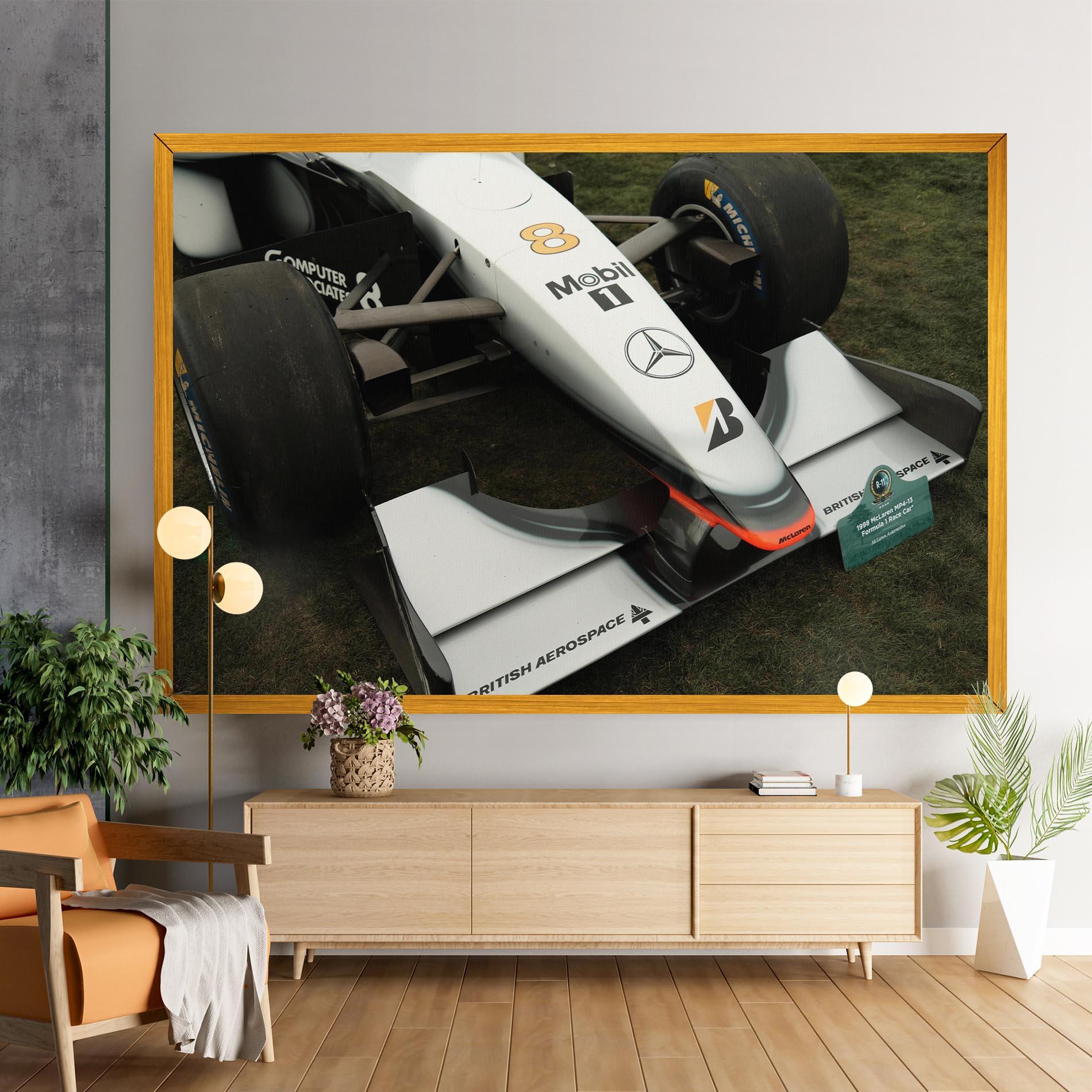 Leinwandbild White F1 Car mockup 9