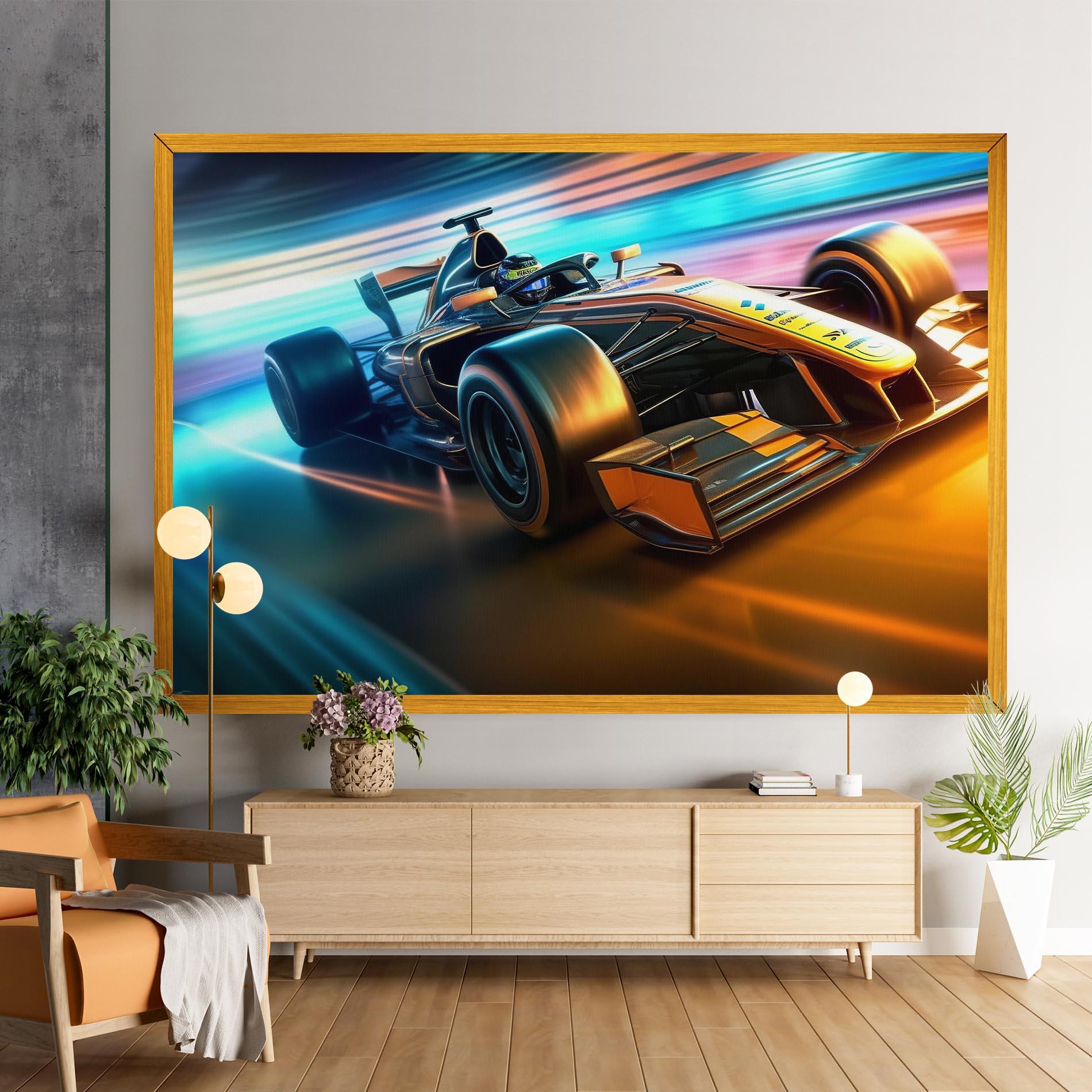 Leinwandbild Yellow Blue F1 mockup 9