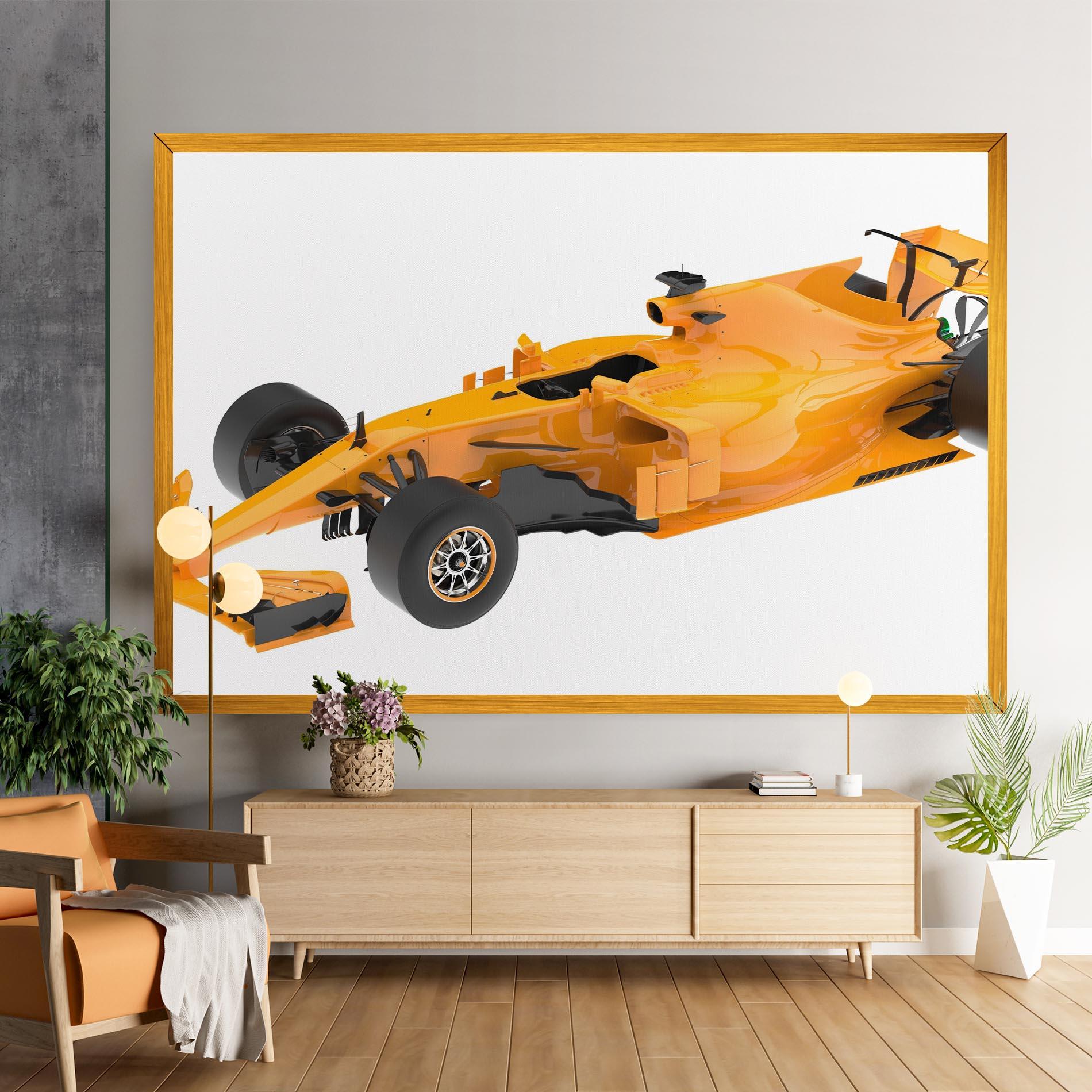 Leinwandbild Yellow F1 Toy mockup 9