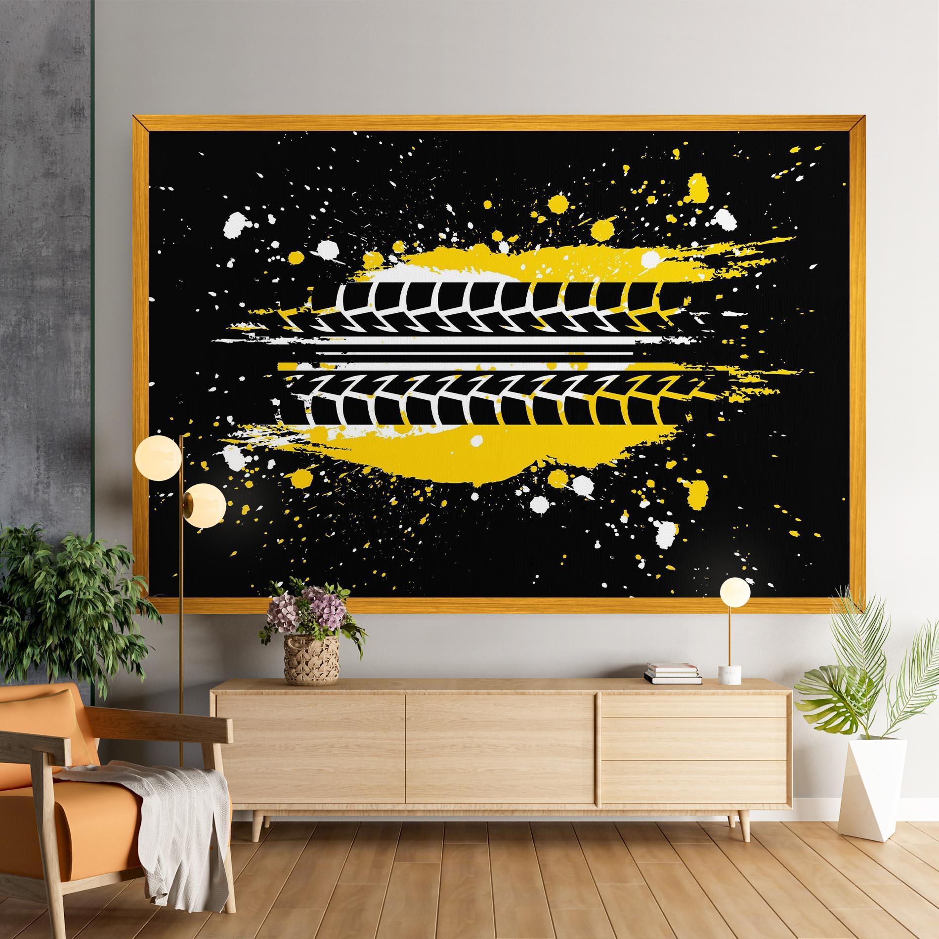 Leinwandbild Yellow Traces mockup 9