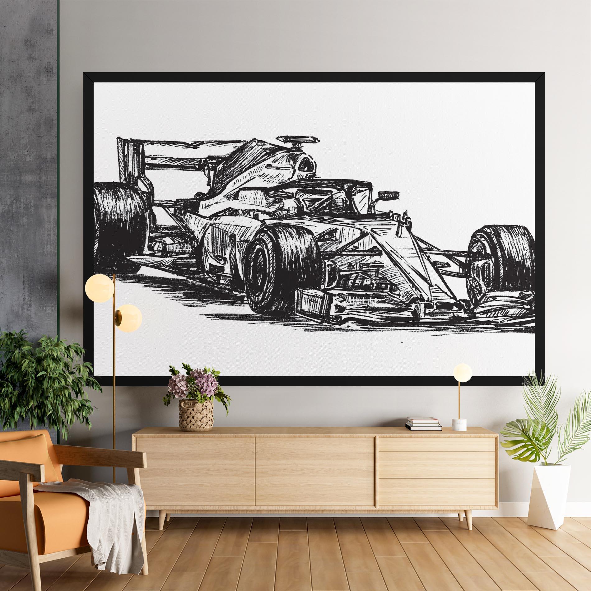 Leinwandbild Black Line F1 mockup 9
