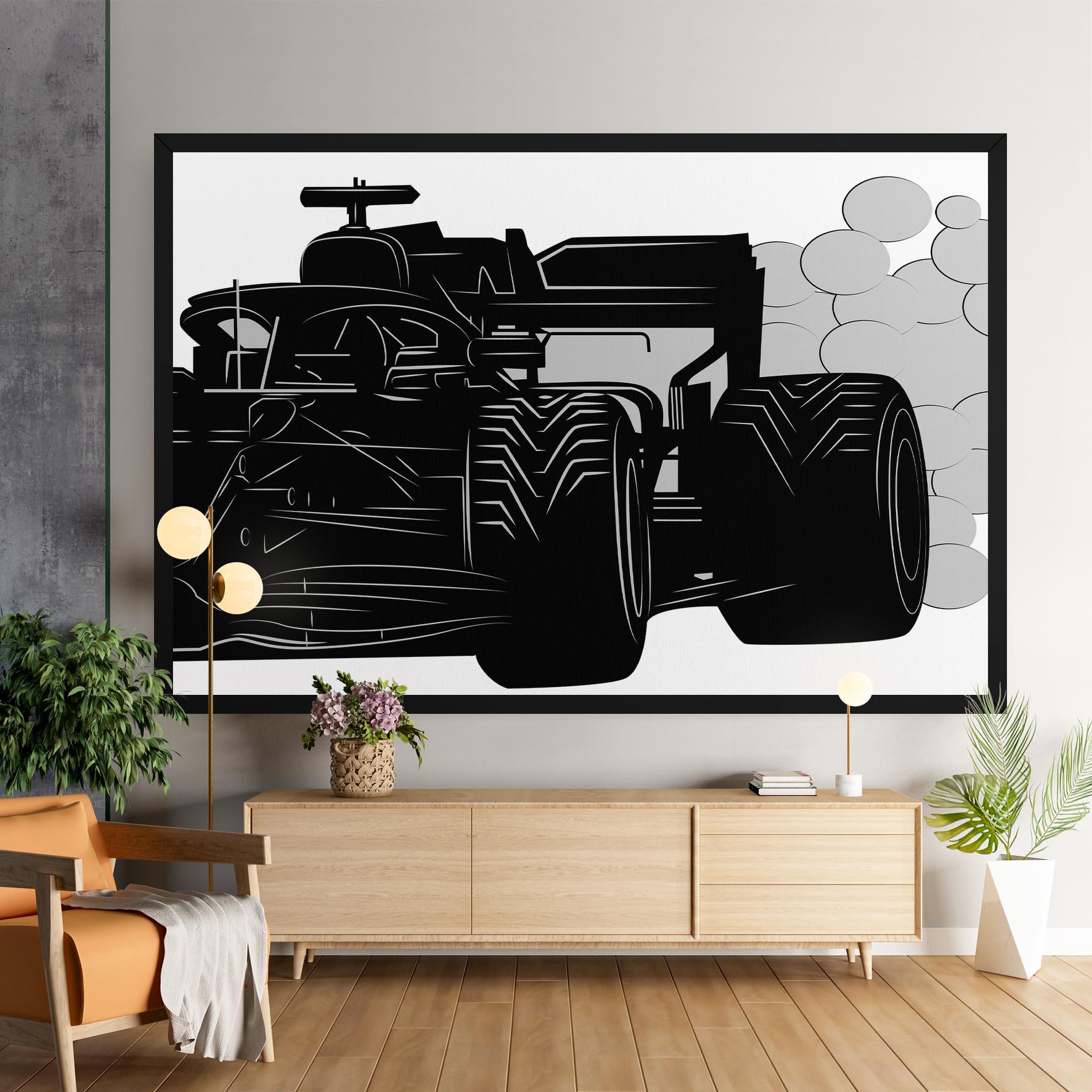 Leinwandbild Car F1 Smoke mockup 9