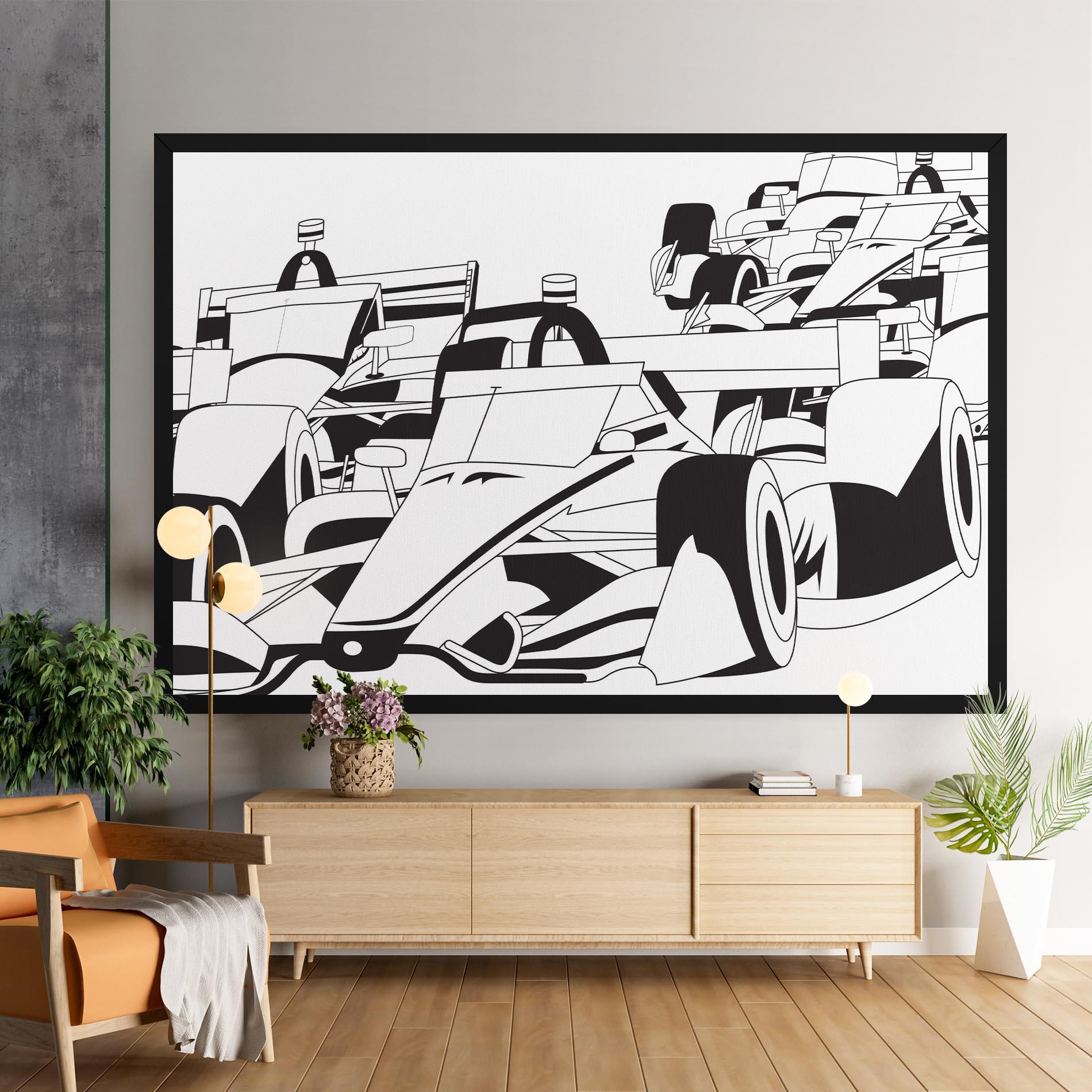 Leinwandbild Grand Prix Cars mockup 9