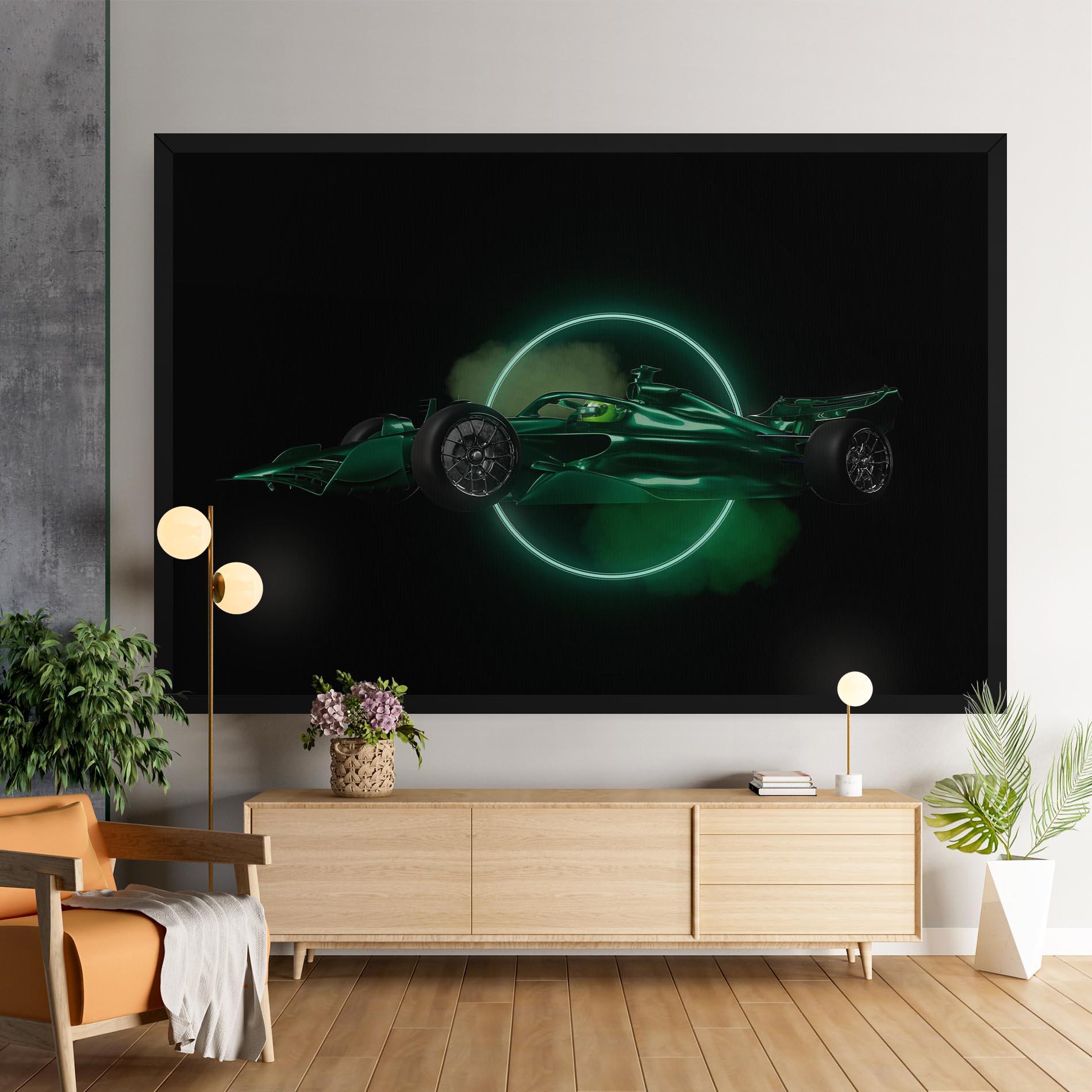Leinwandbild Green Racing Car mockup 9