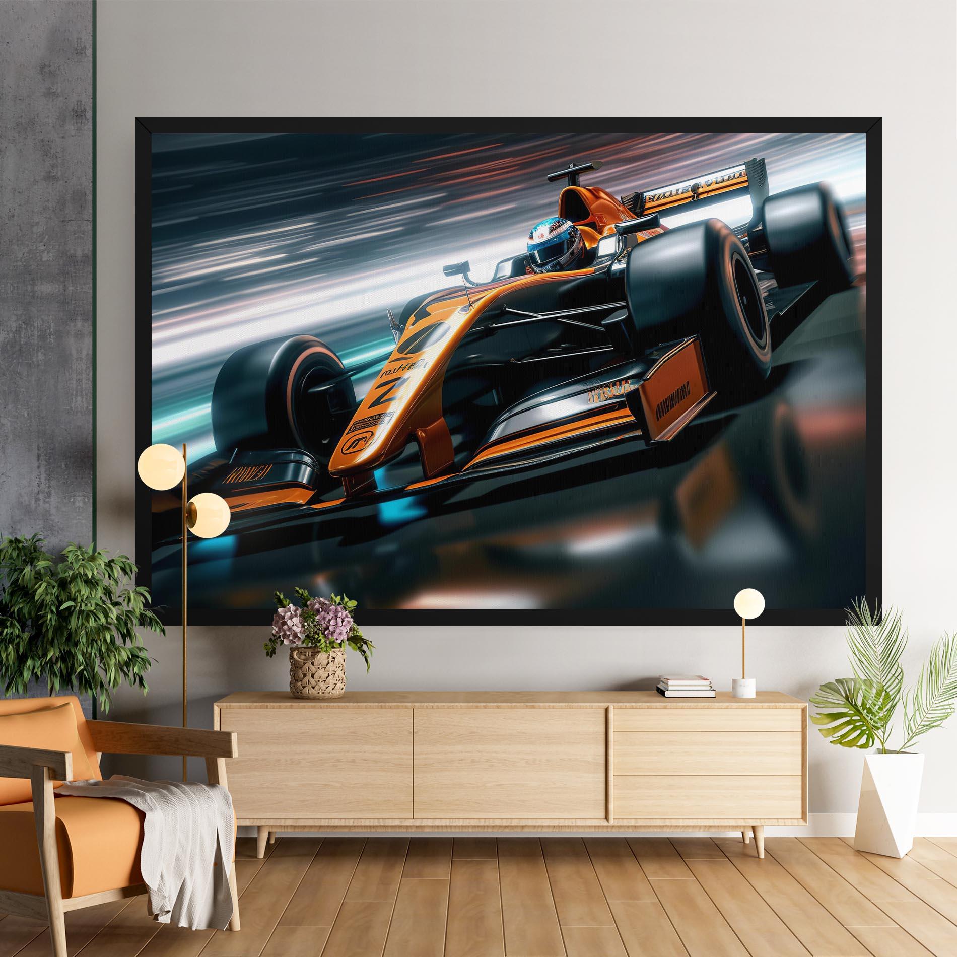 Leinwandbild Orange F1 Car mockup 9
