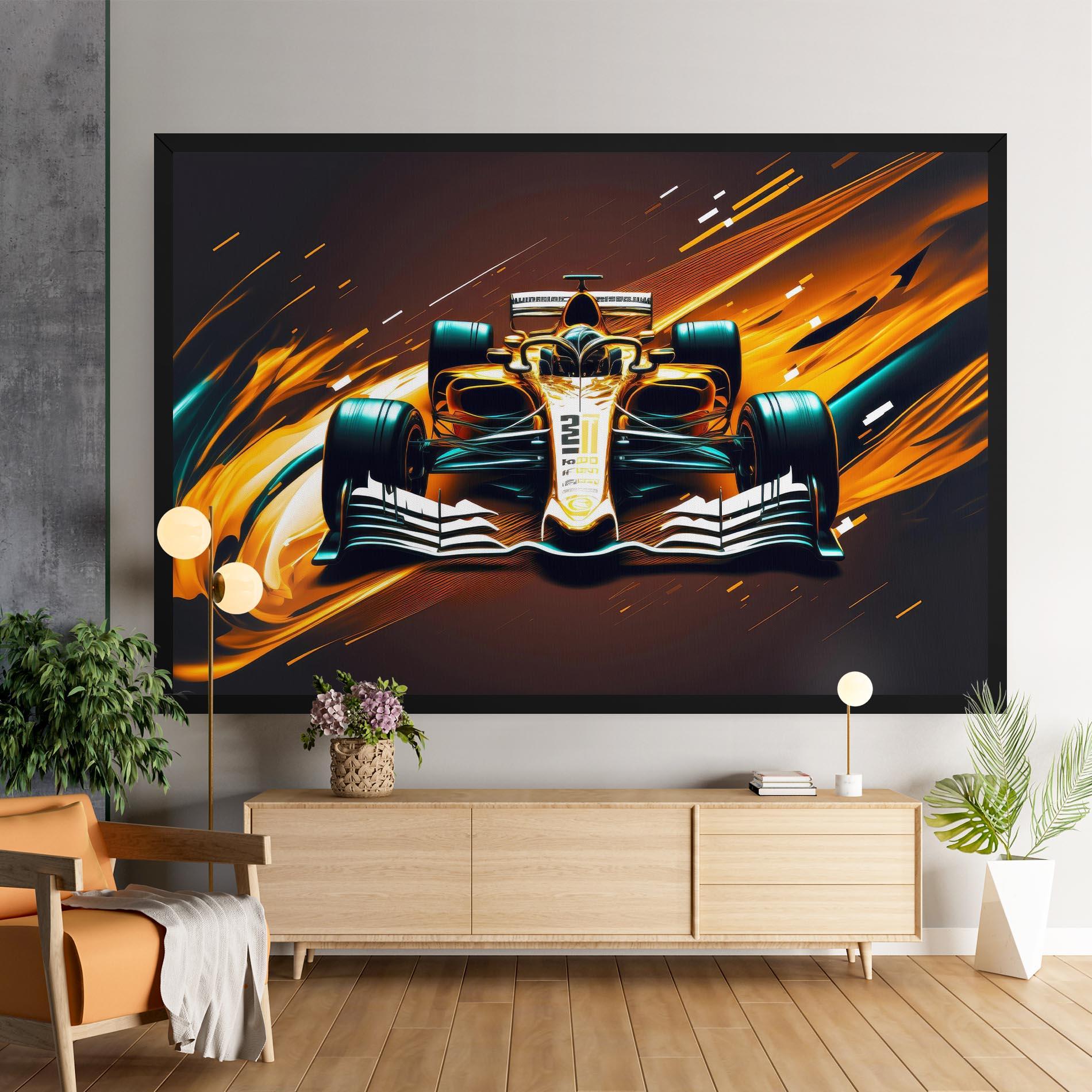 Leinwandbild Orange Racing Car mockup 9