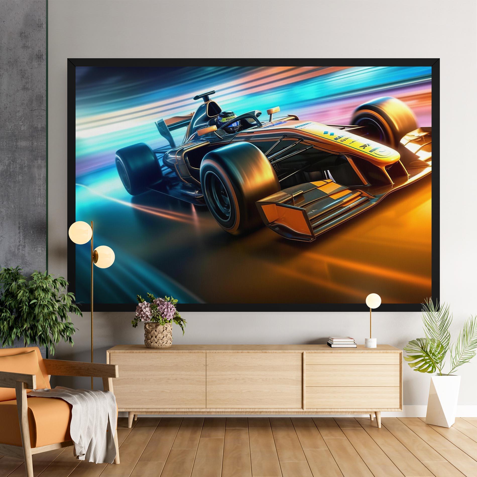 Leinwandbild Yellow Blue F1 mockup 9
