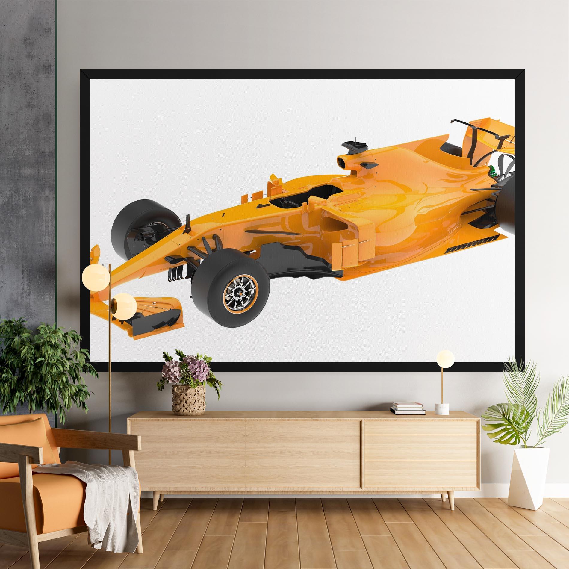 Leinwandbild Yellow F1 Toy mockup 9