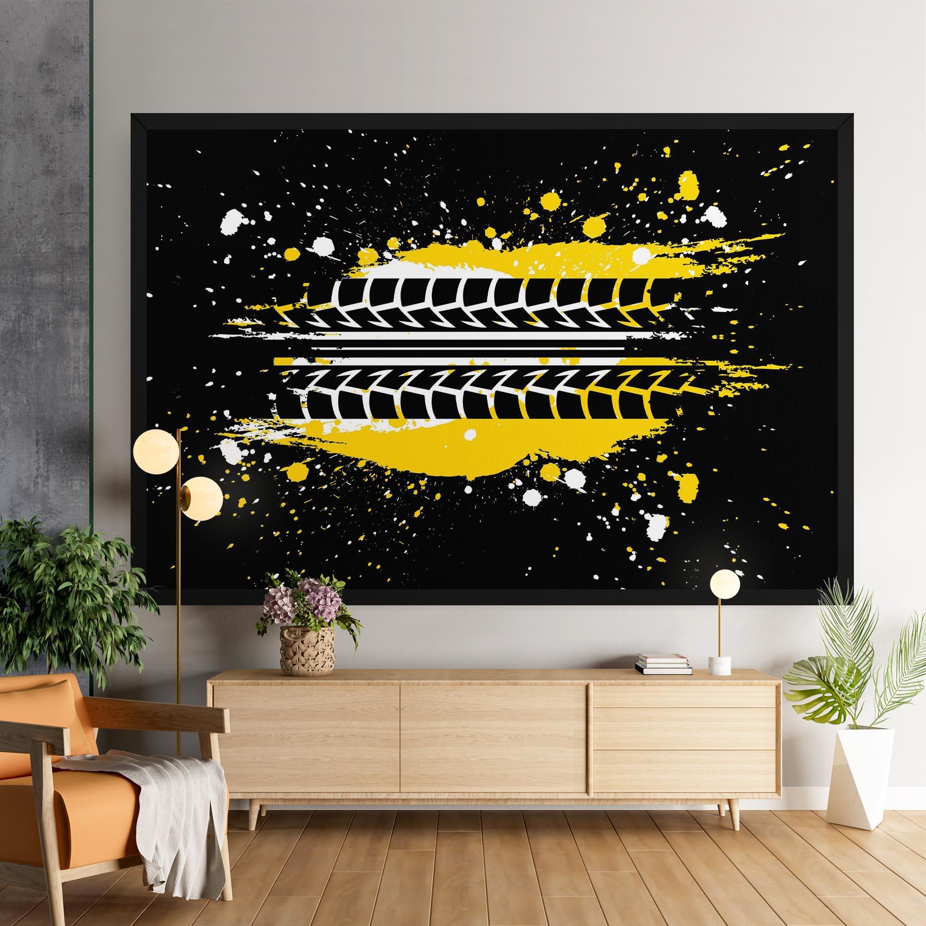 Leinwandbild Yellow Traces mockup 9