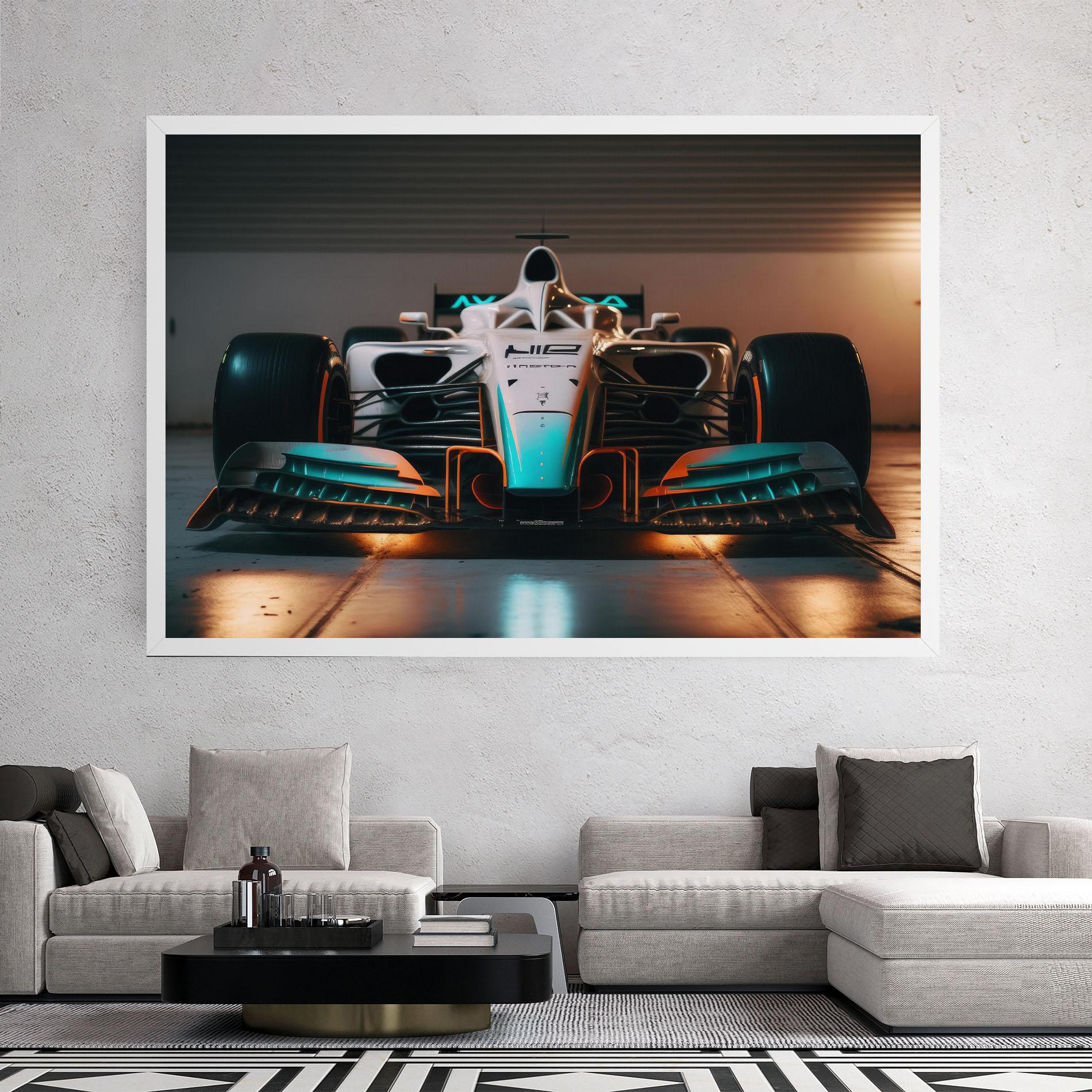 Leinwandbild Blue White F1 mockup 2