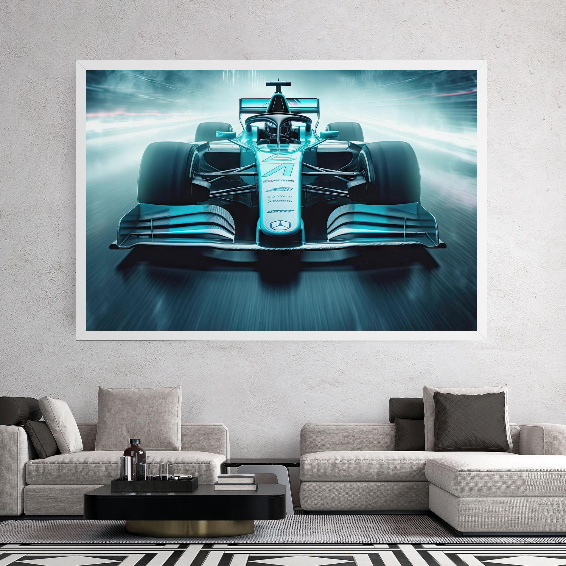 Leinwandbild F1 Smoke Cars mockup 2