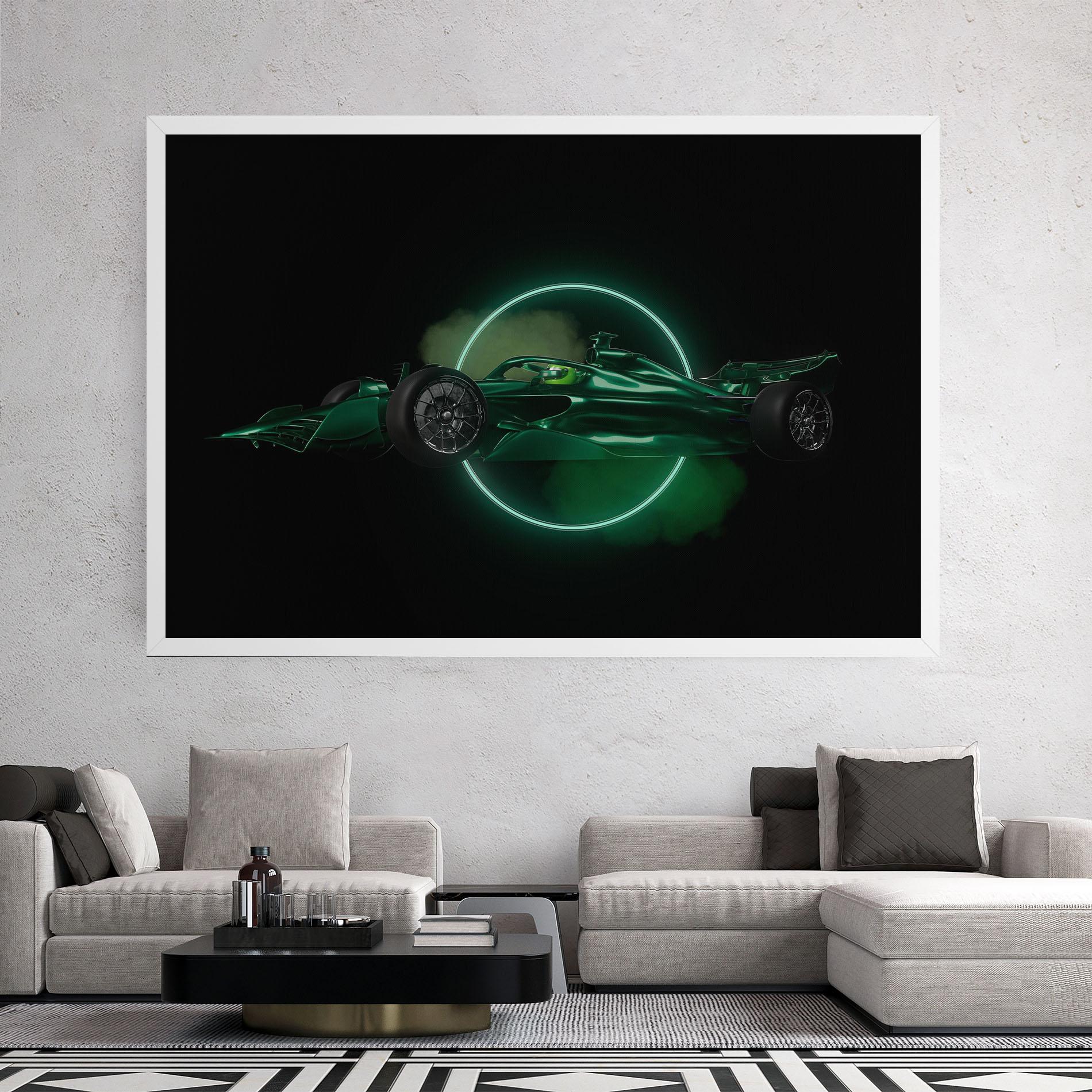 Leinwandbild Green Racing Car mockup 2