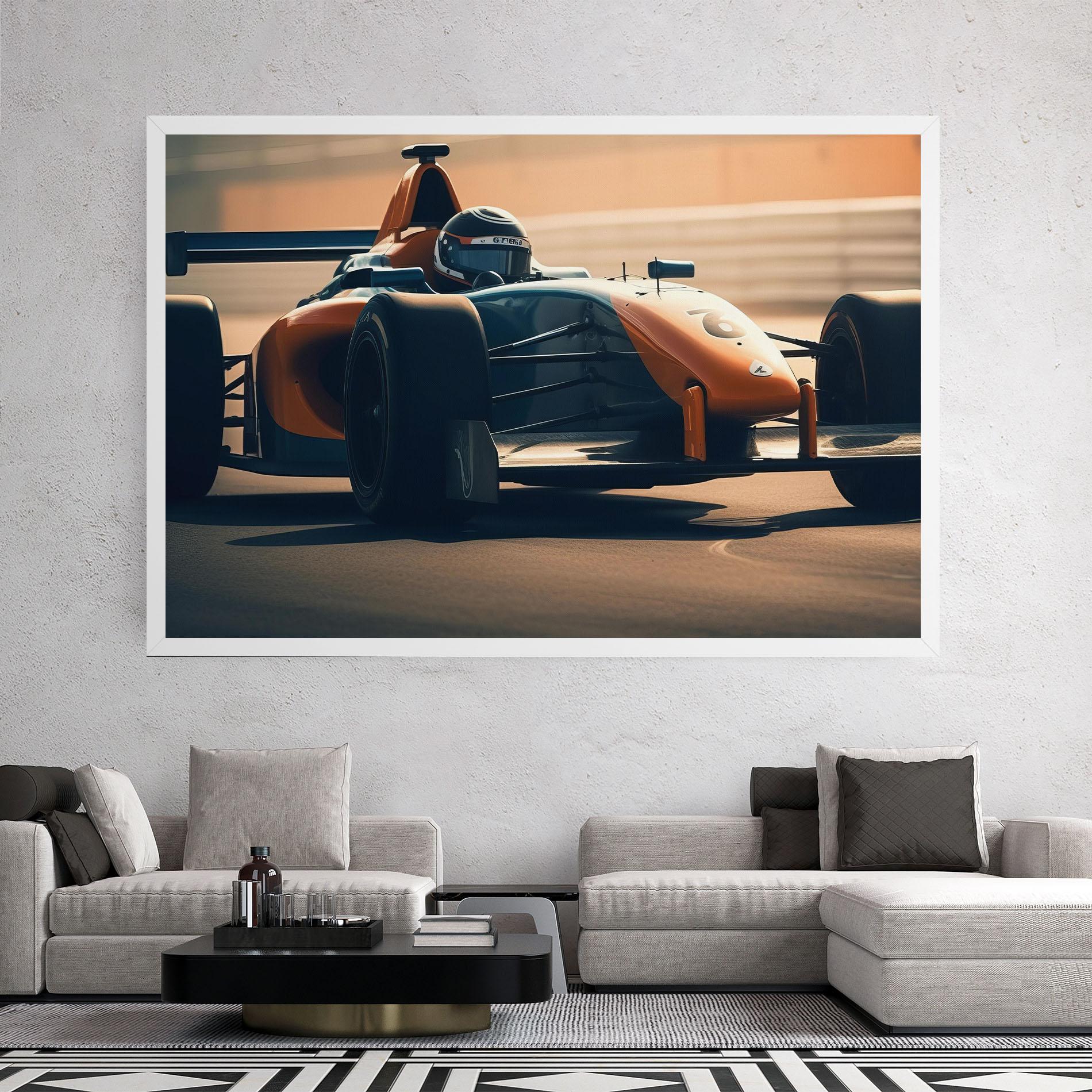 Leinwandbild Orange Black F1 mockup 2