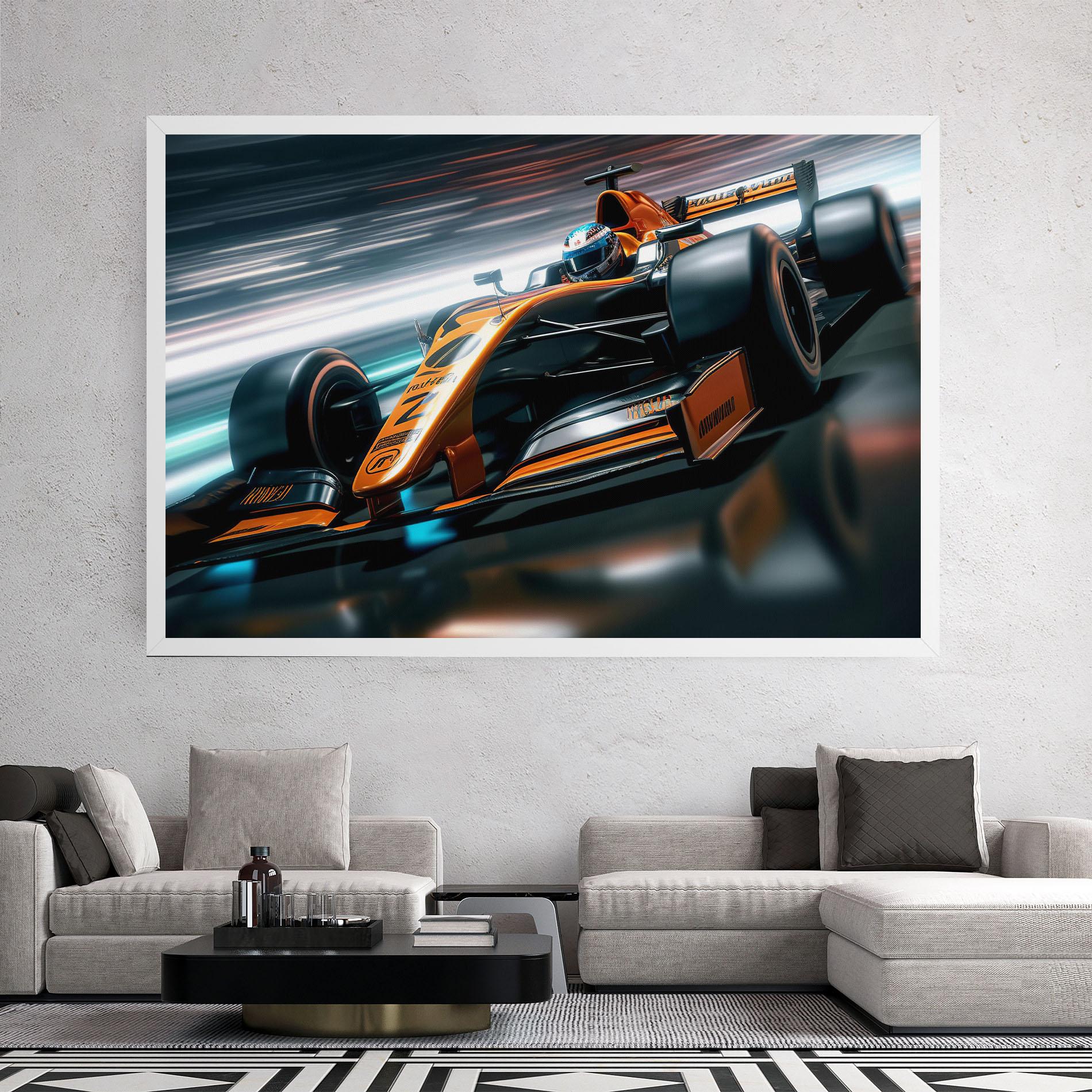 Leinwandbild Orange F1 Car mockup 2
