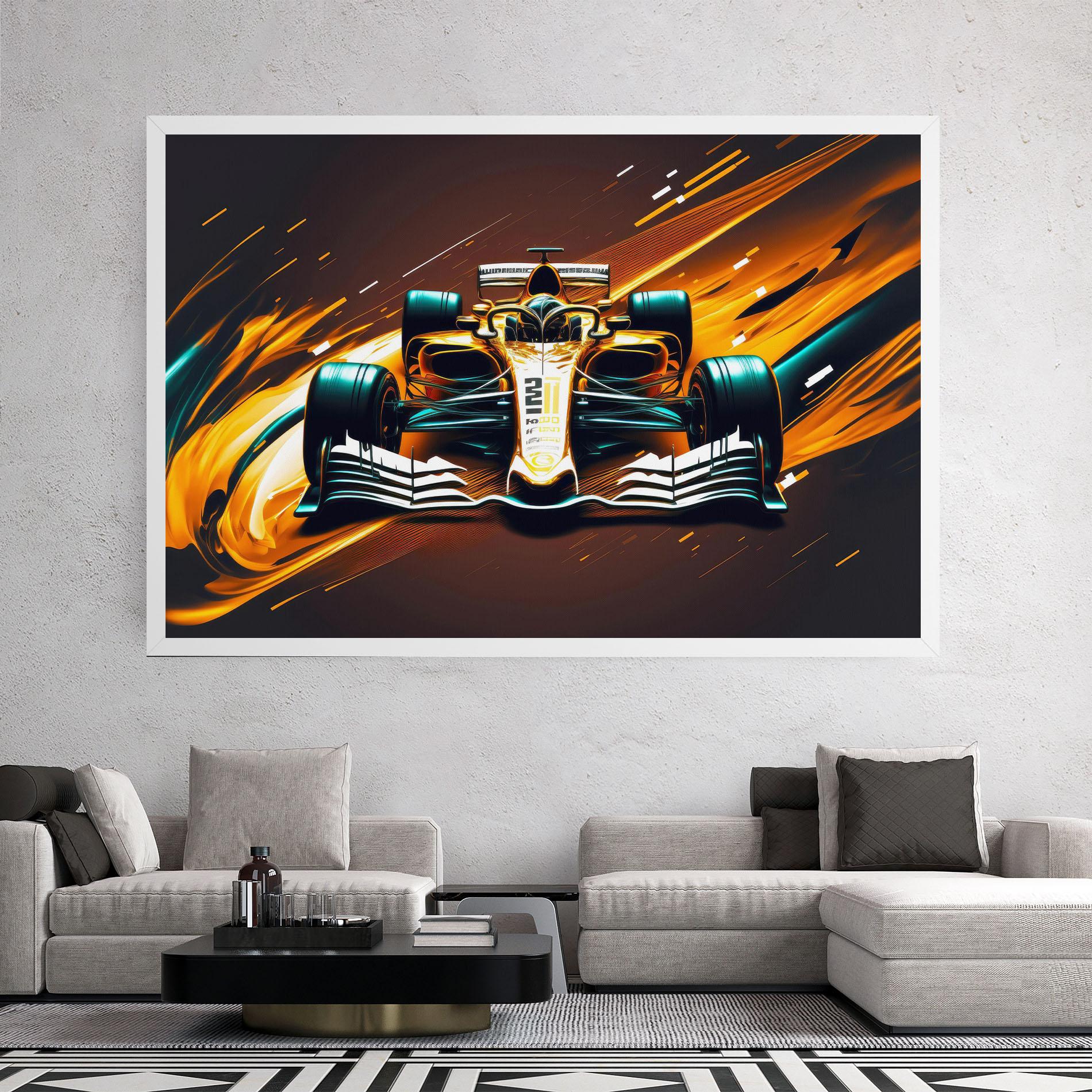 Leinwandbild Orange Racing Car mockup 2