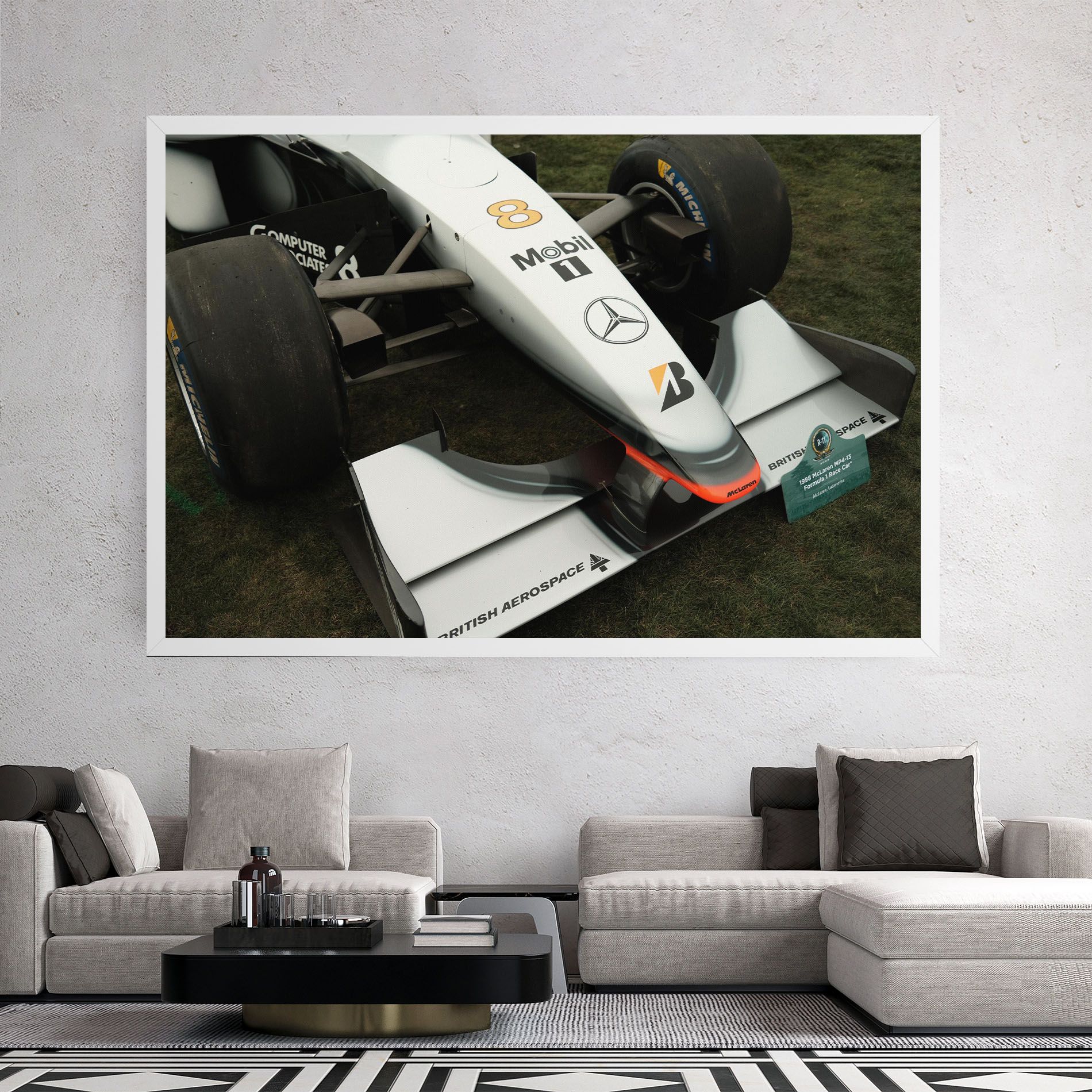 White F1 Car mockup 2