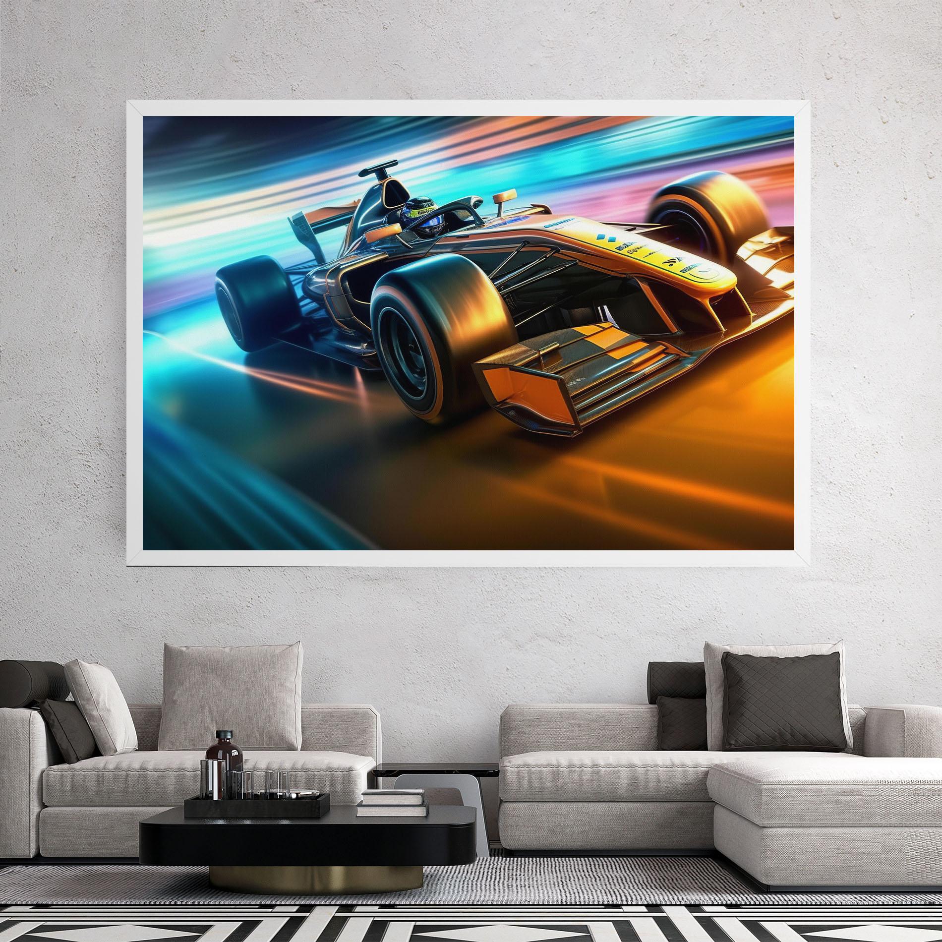 Leinwandbild Yellow Blue F1 mockup 2