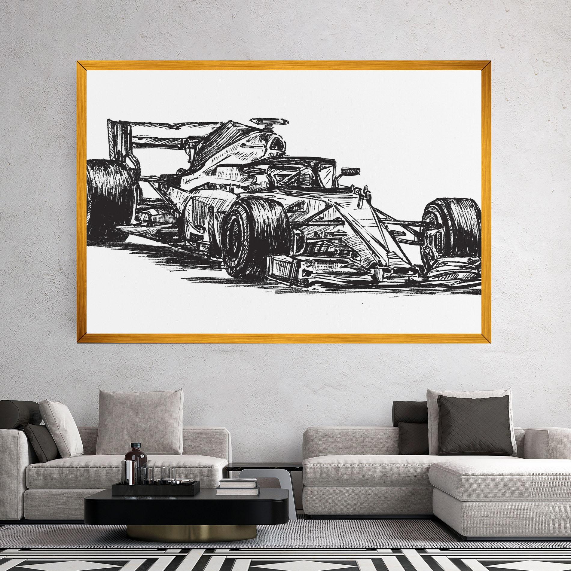Leinwandbild Black Line F1 mockup 2