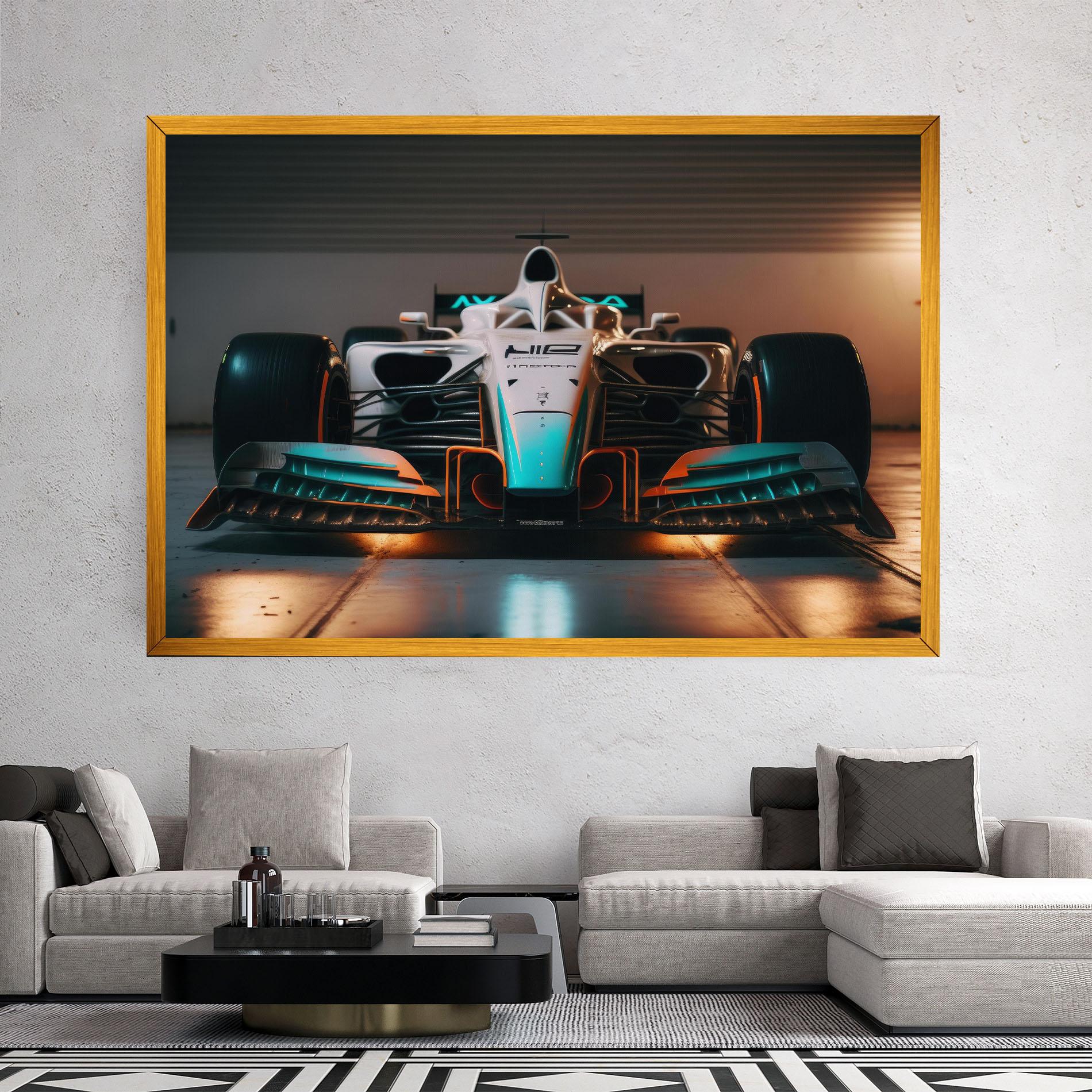 Leinwandbild Blue White F1 mockup 2